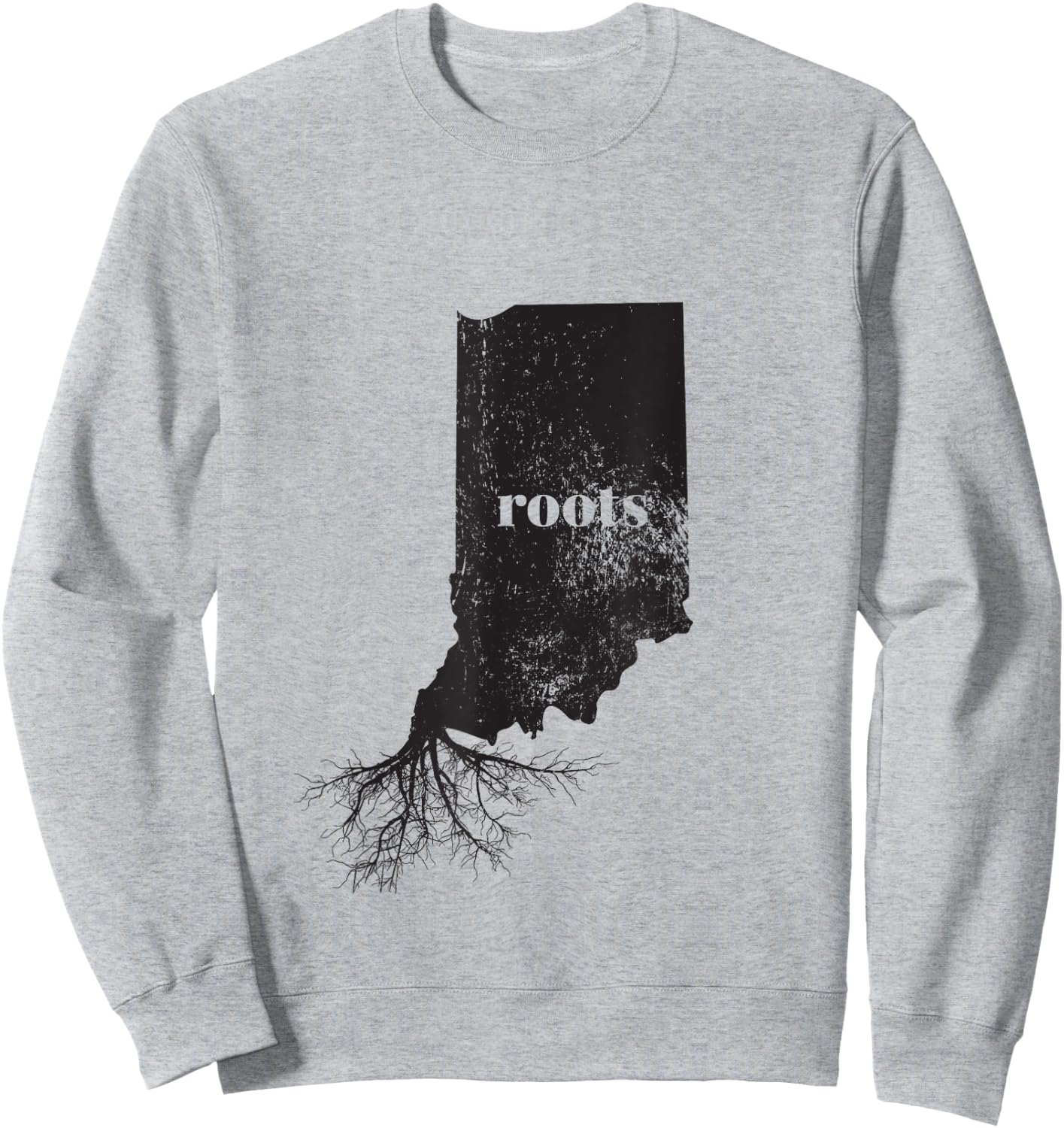 Indiana Roots State Map Shirt Home Grown Love Pride Gift Sweatshirt - Sweatshirt | Ash