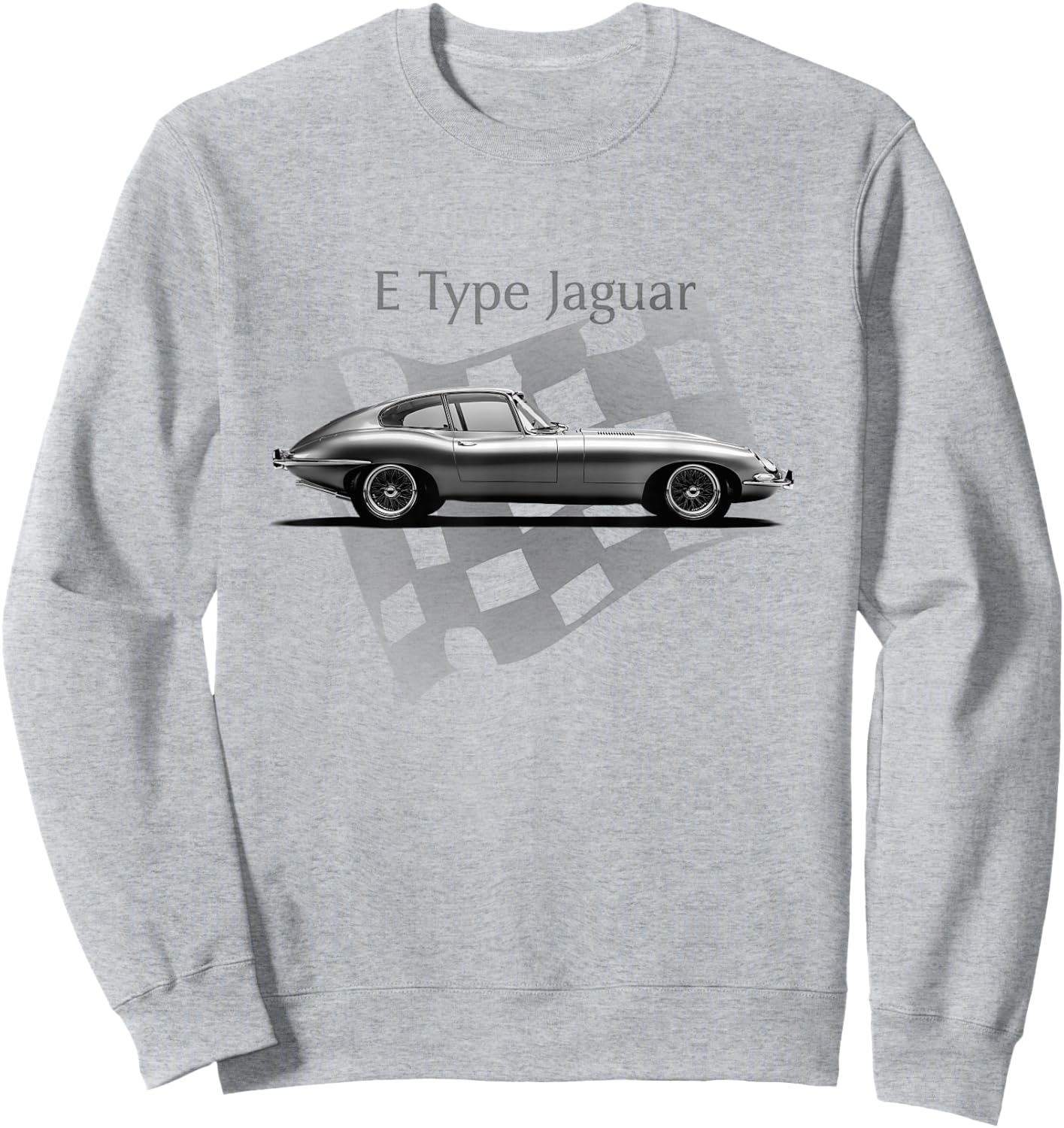 E-Type Jaguar t Shirt - Amazing Classic Car Design Sweatshirt - Sweatshirt | Ash