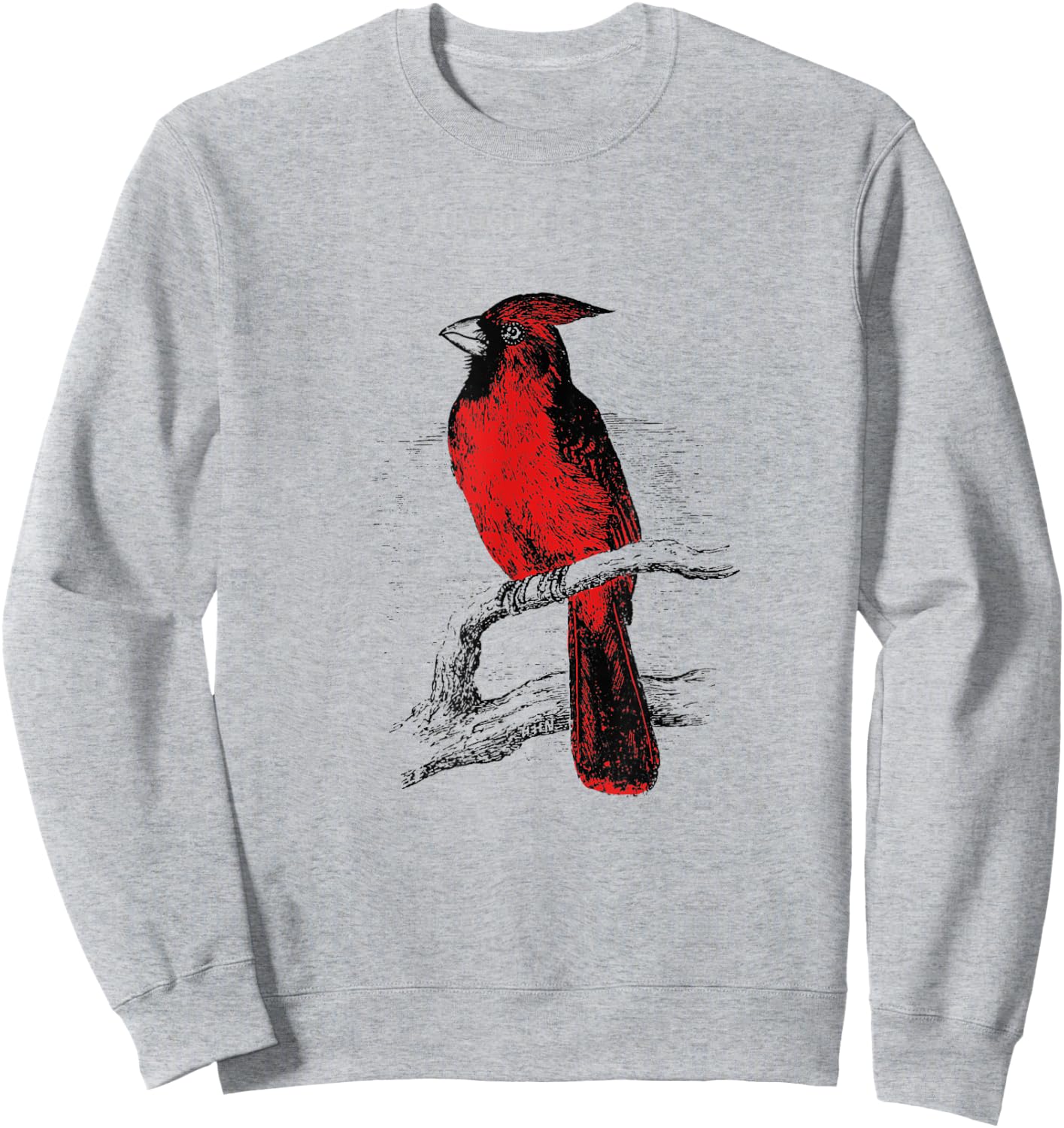 Red Cardinal Bird love bird watching Vintage Sweatshirt - Sweatshirt | Ash