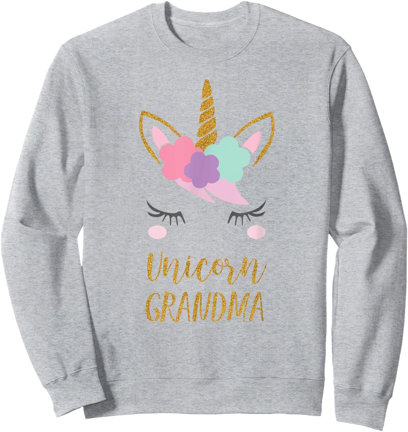 Grandma Unicorn Shirt, Cute Unicorn Grandma Gift Sweatshirt - Sweatshirt | Ash