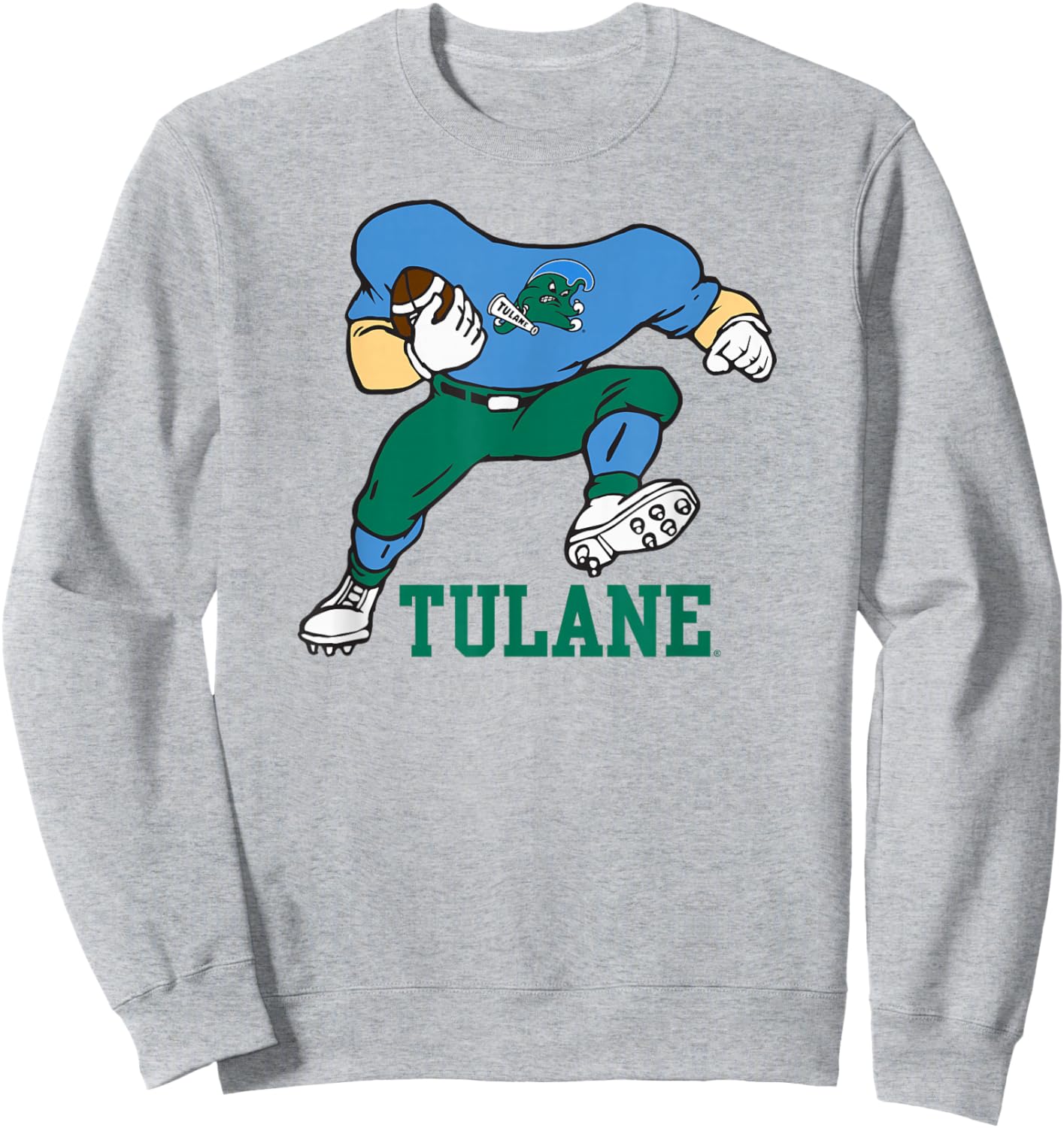 Tulane Green Wave Football Player Gray Officially Licensed Sweatshirt - Sweatshirt | Ash