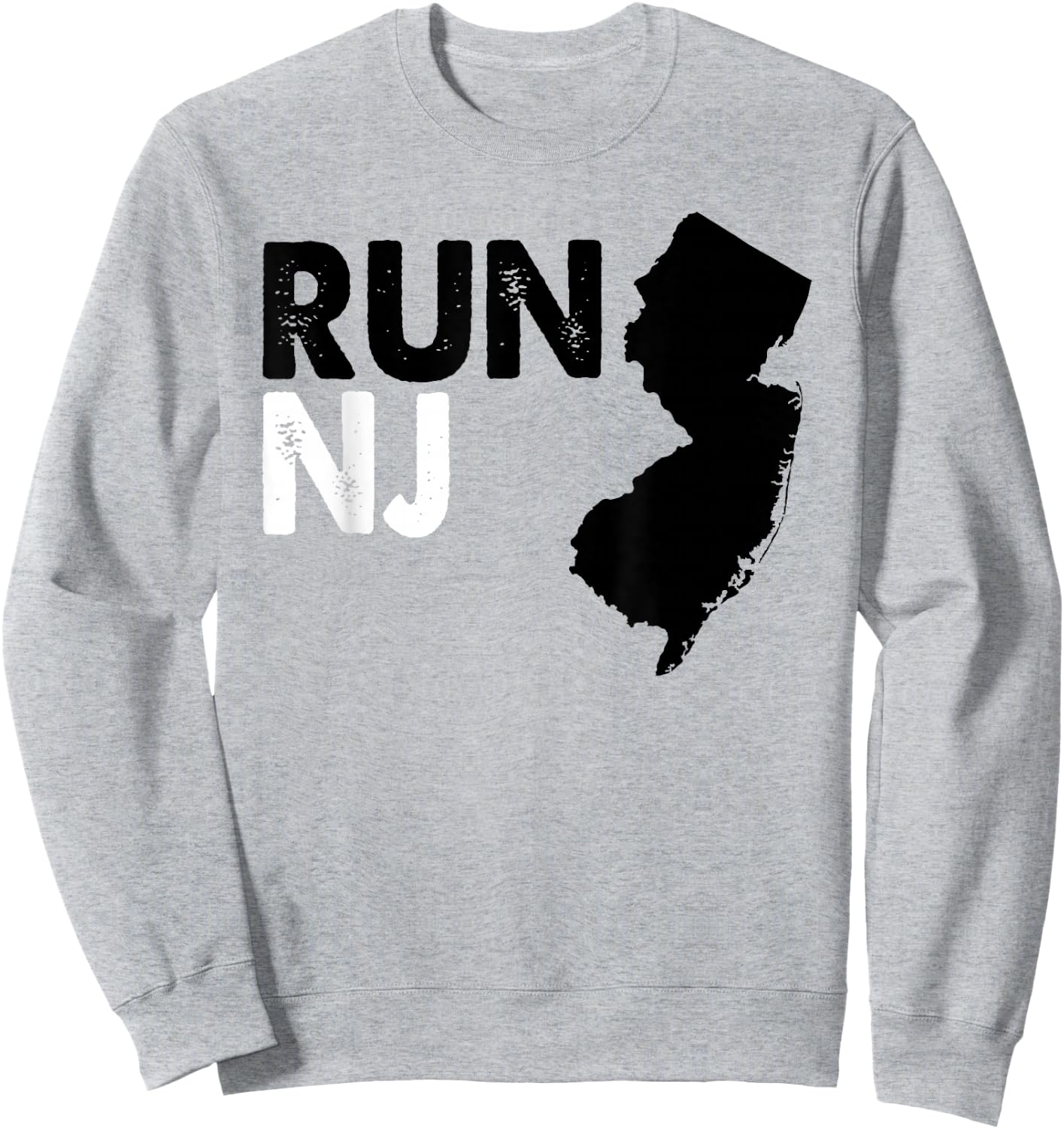 New Jersey Marathon Shirt, Run NJ Sweatshirt - Sweatshirt | Ash