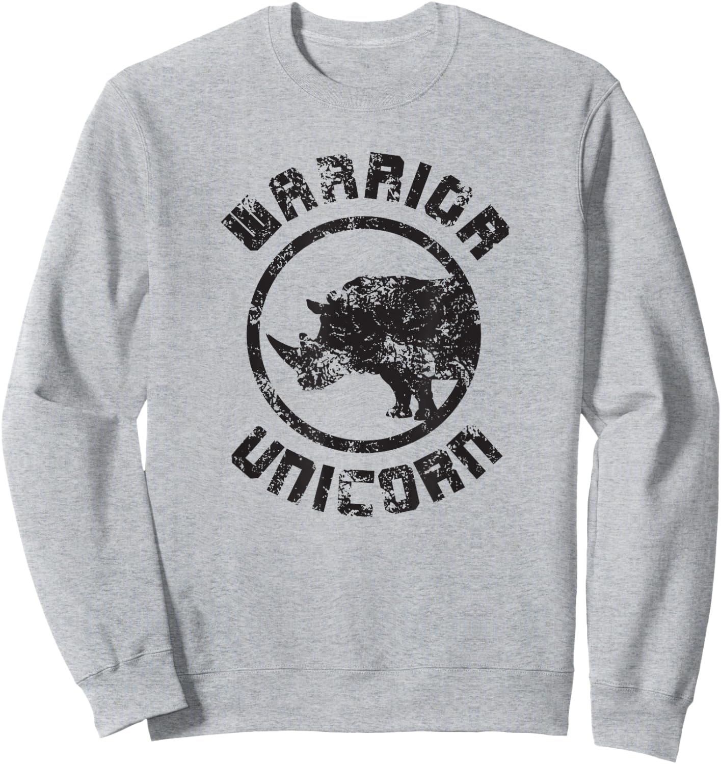 Warrior Unicorn Rhino Distressed Sweatshirt - Sweatshirt | Ash