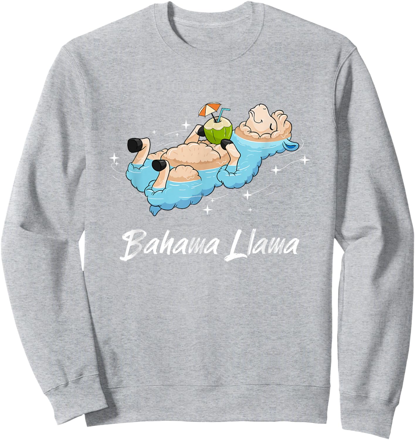 Bahama Llama Shirt Funny Alpaca beach vacation Summer Girl Sweatshirt - Sweatshirt | Ash