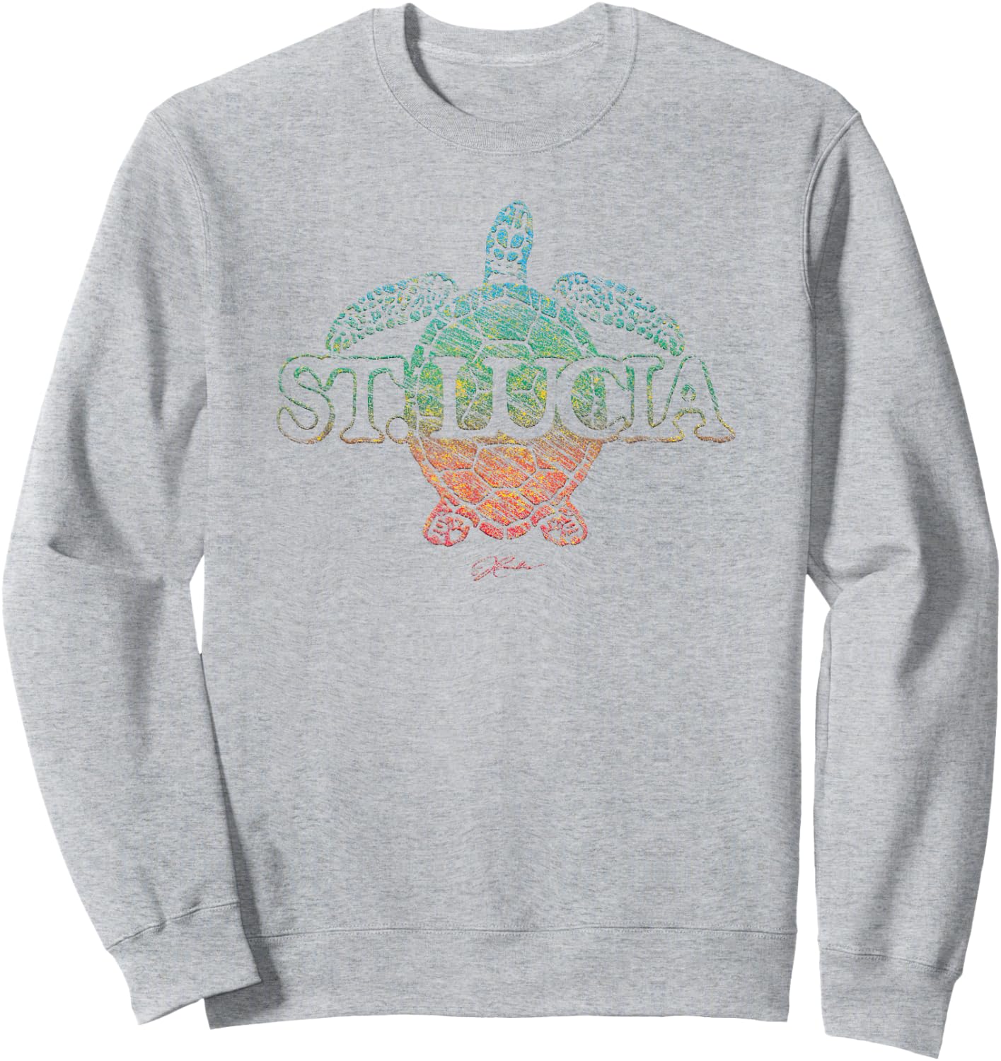 JCombs: St. Lucia Sea Turtle Sweatshirt - Sweatshirt | Ash
