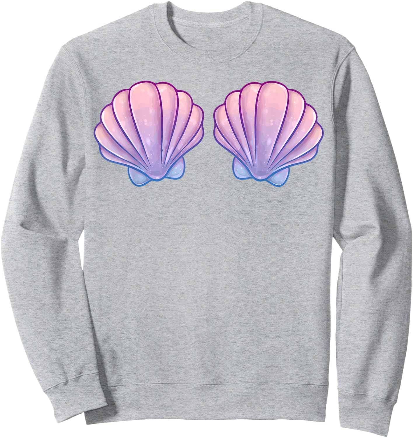 Mermaid Shell Bra Costume Girls Halloween Birthday Sweatshirt - Sweatshirt | Ash