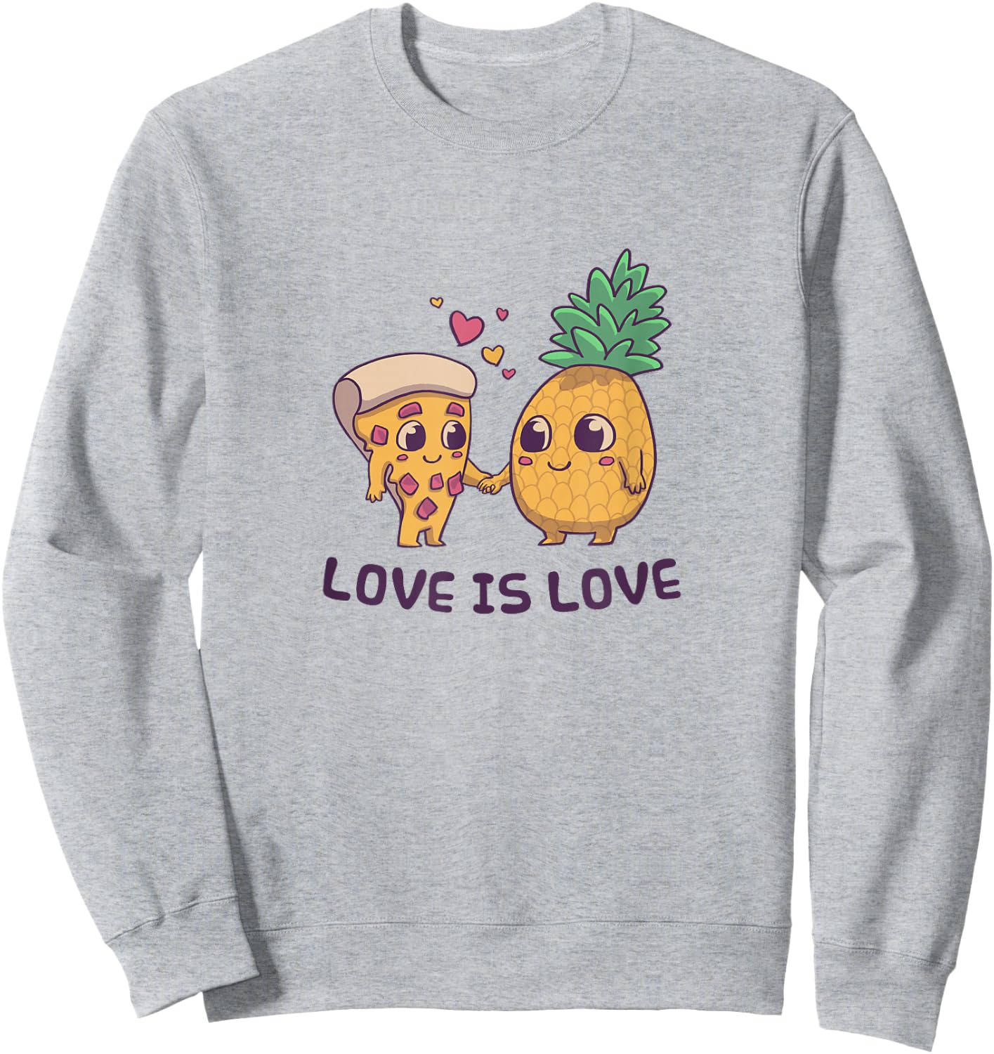 Love Cute Pride Pineapple Pizza Sweatshirt - Sweatshirt | Ash