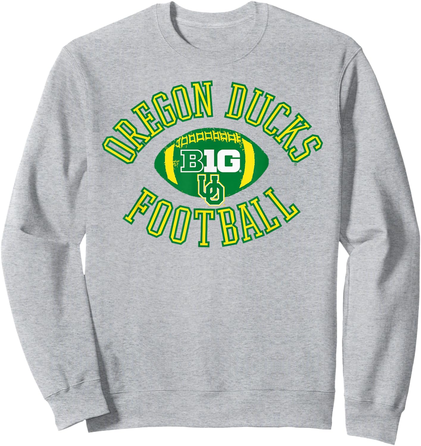 Oregon Ducks Big 10 Football Huddle Logo Officially Licensed Sweatshirt - Sweatshirt | Ash
