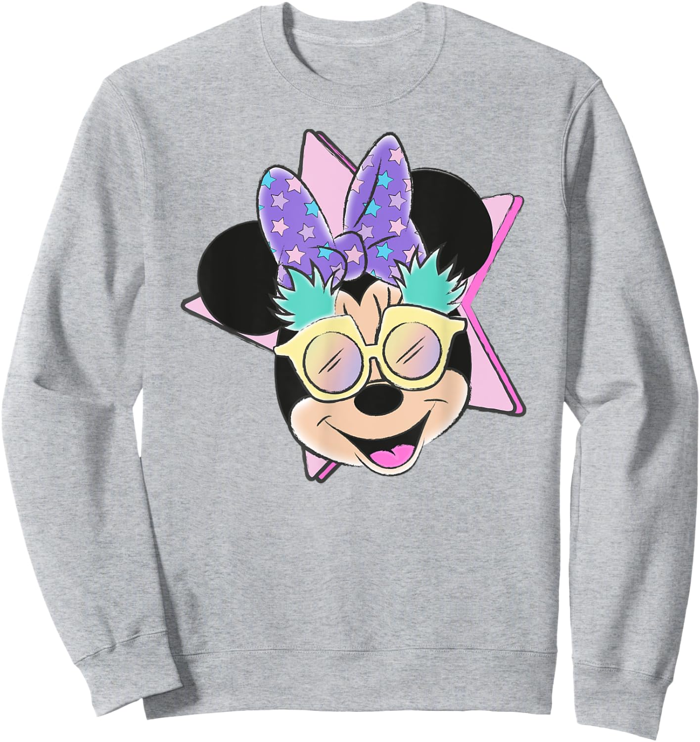 Minnie Mouse - Summer Pineapple Sunglasses With Stars Sweatshirt - Sweatshirt | Ash
