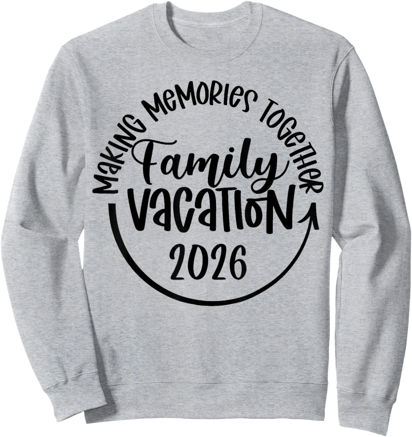 Family Vacation 2026 Beach Matching Family Summer Vacation Sweatshirt - Sweatshirt | Ash
