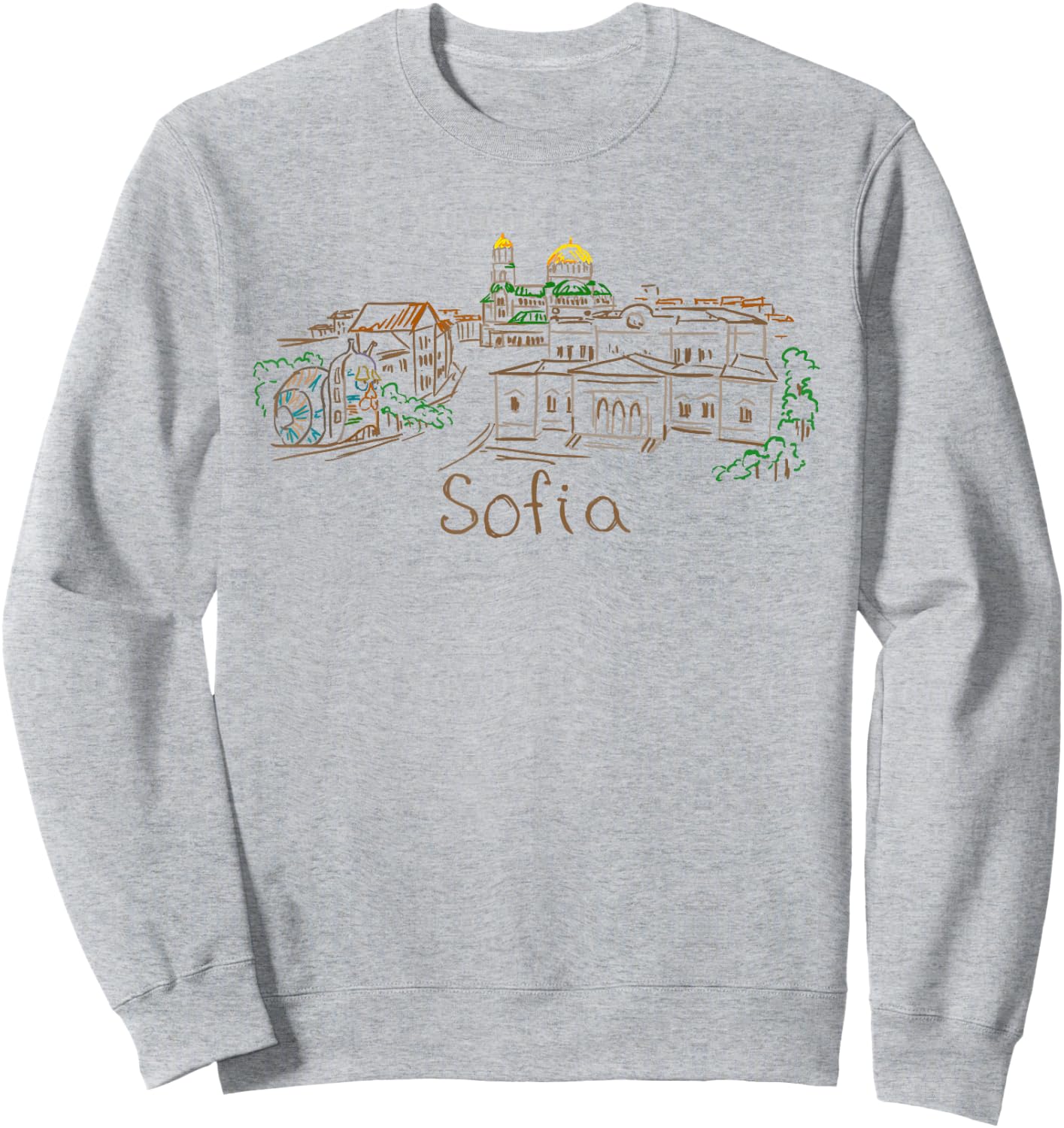 Sofia Bulgaria Travel Souvenir Historic City Panorama Gift Sweatshirt - Sweatshirt | Ash