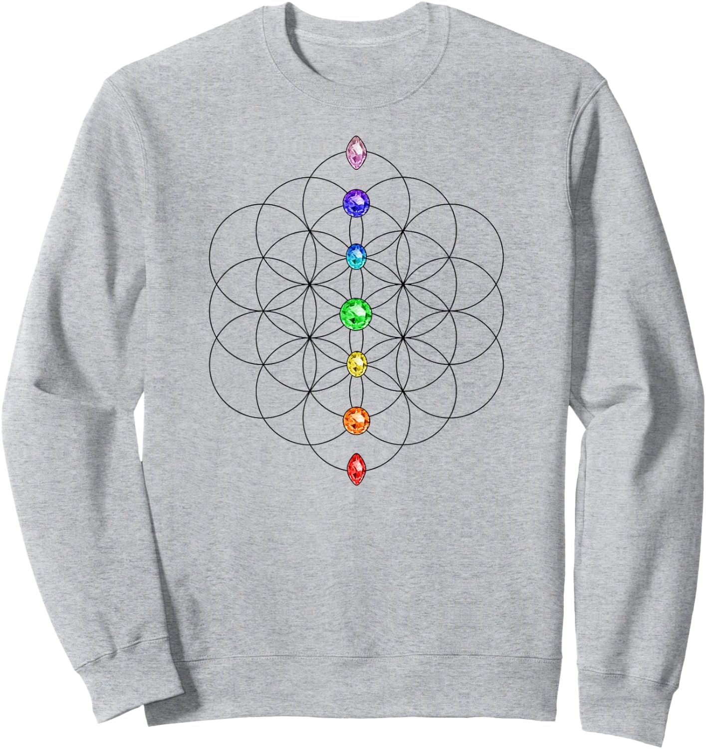 Flower of Life, Chakra, Sacred Geometrie, Yoga, Symbol Sweatshirt - Sweatshirt | Ash