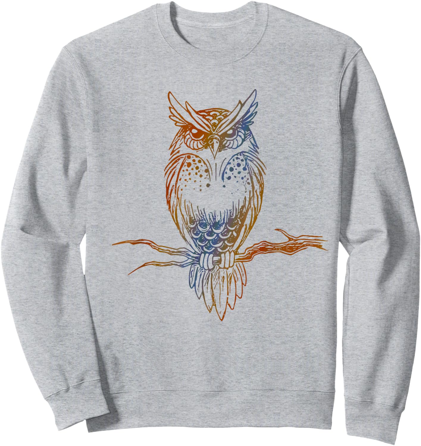 Multicolored Great Horned Owl Sweatshirt - Sweatshirt | Ash