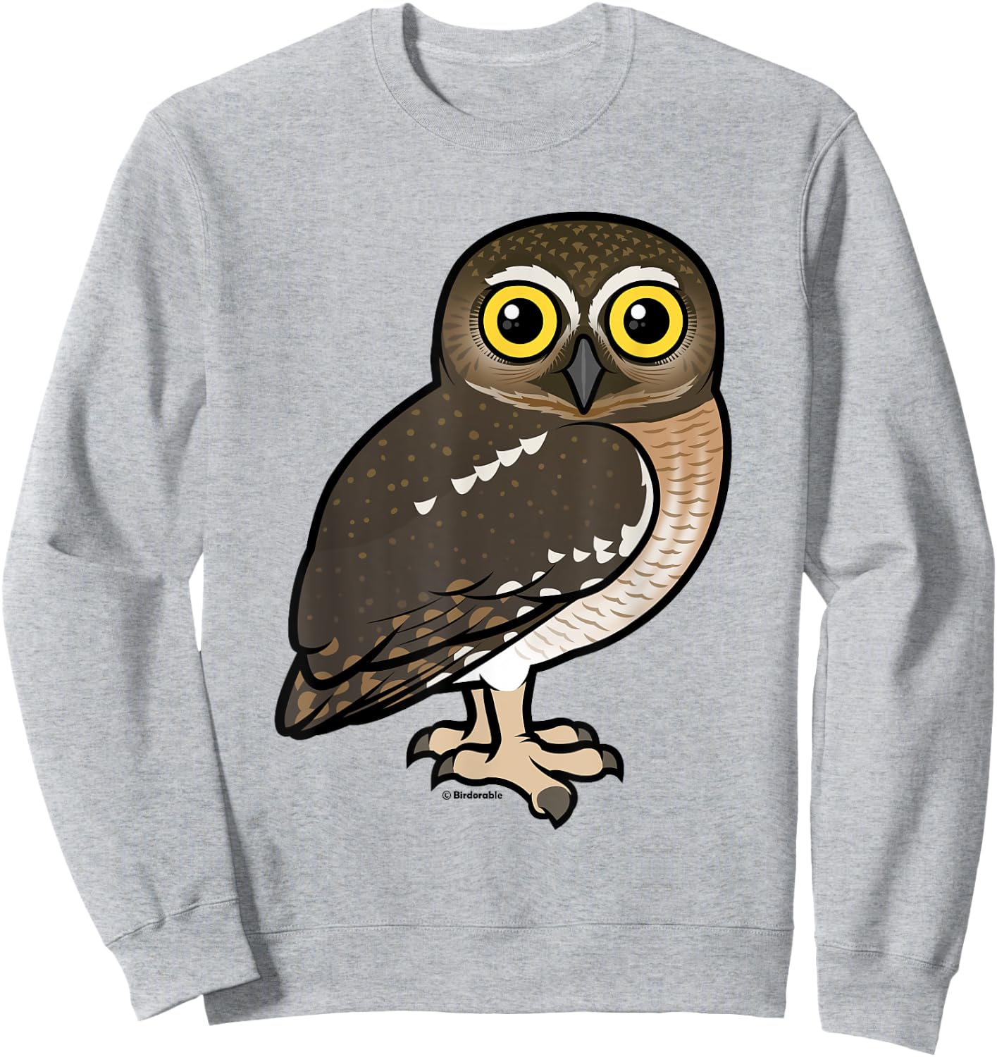 Cute Cartoon Elf Owl Birdorable Illustrated Bird Sweatshirt - Sweatshirt | Ash