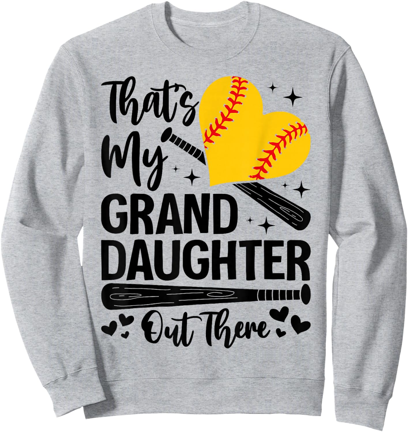 That's My Granddaughter Out There Softball Grandma Grandpa Sweatshirt - Sweatshirt | Ash