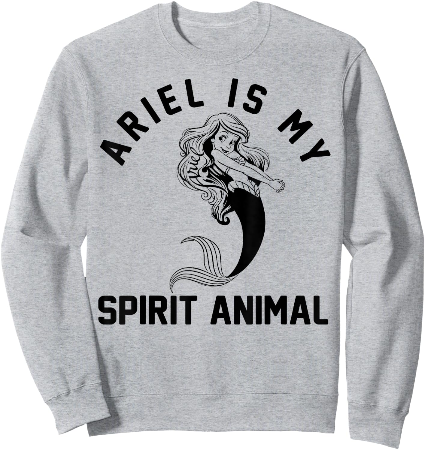 Disney The Little Mermaid Ariel Is My Spirit Animal Logo Sweatshirt - Sweatshirt | Ash