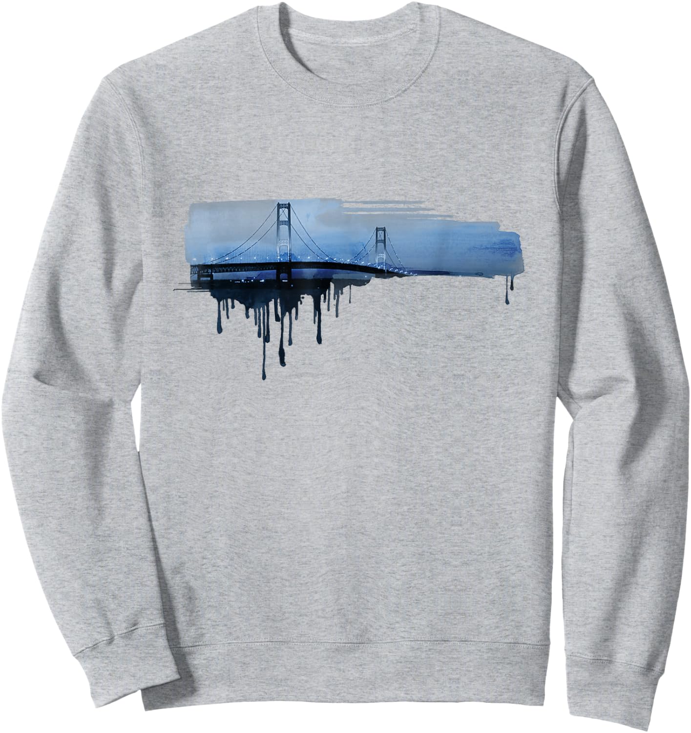 Mackinac Bridge Michigan Relaxed Fit Sweatshirt - Sweatshirt | Ash