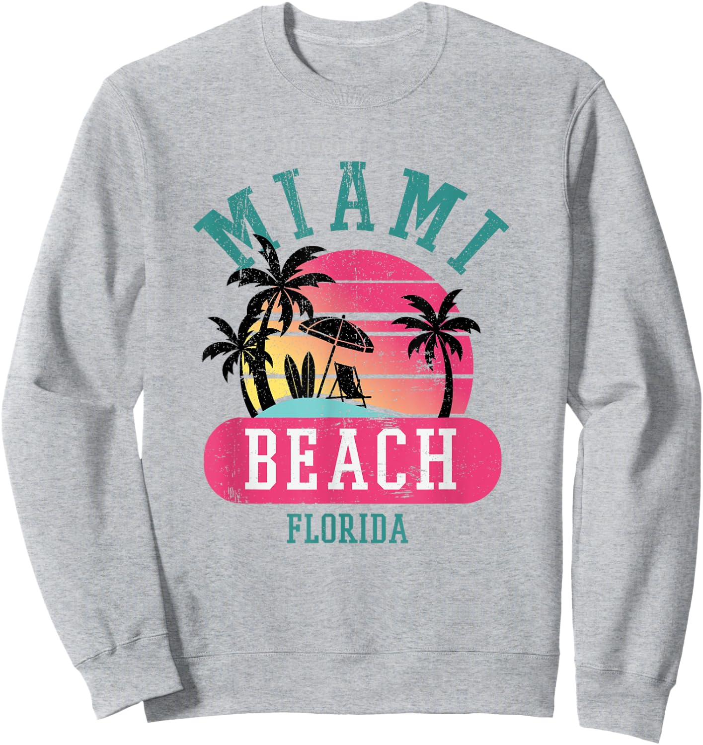 Retro Cool Miami Beach Florida Beaches Shirt Sweatshirt - Sweatshirt | Ash