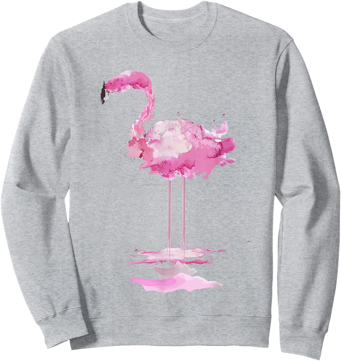 PINK FLAMINGO Watercolor Shirt | Bird Painter Gift Sweatshirt - Sweatshirt | Ash