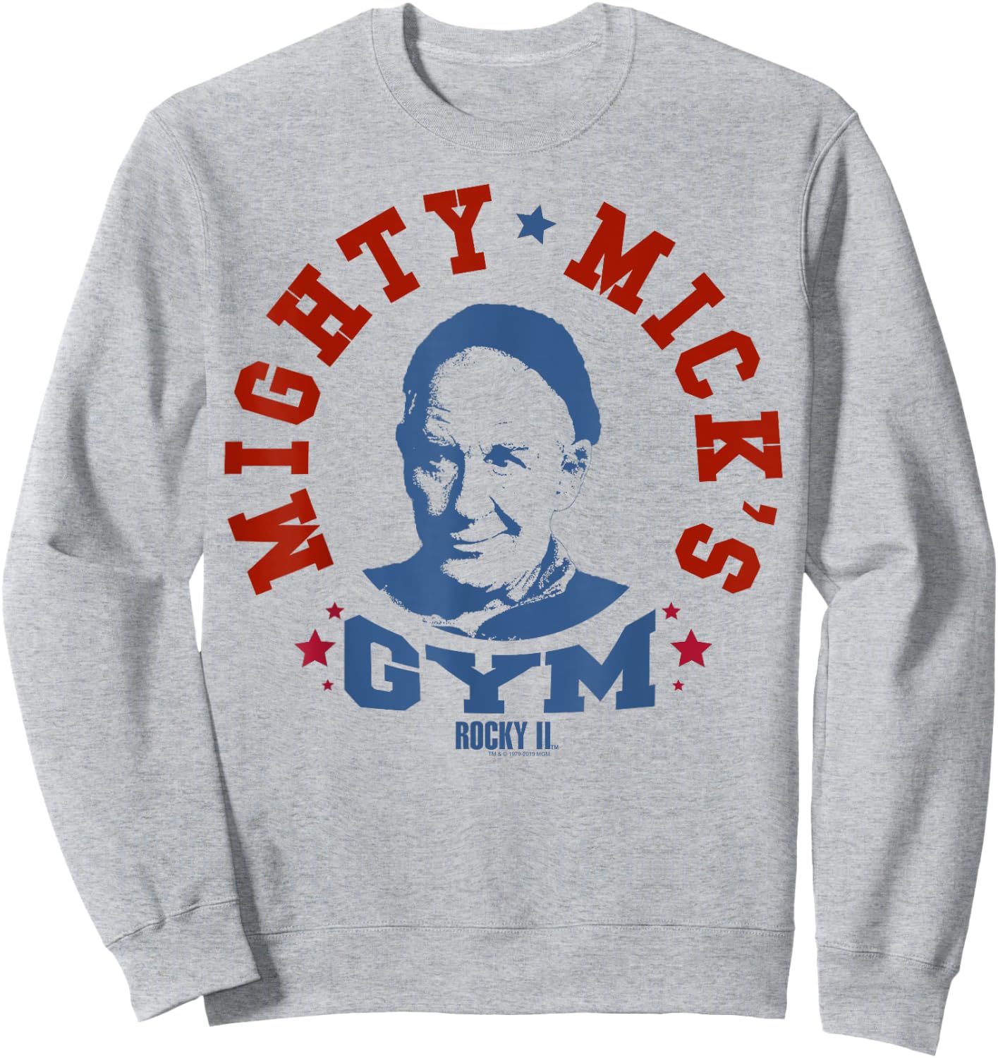 Rocky Mighty Mick's Gym Blue Hue Portrait Logo Sweatshirt - Sweatshirt | Ash
