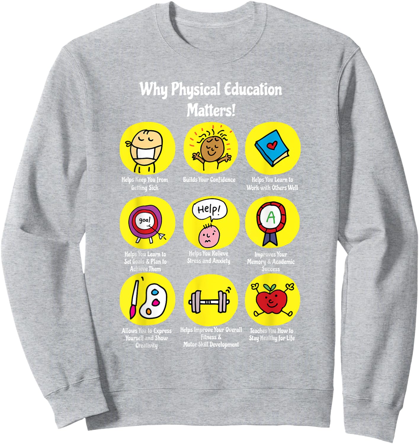 Why P.E. Matters Teachable Apparel Coach Gift Sweatshirt - Sweatshirt | Ash