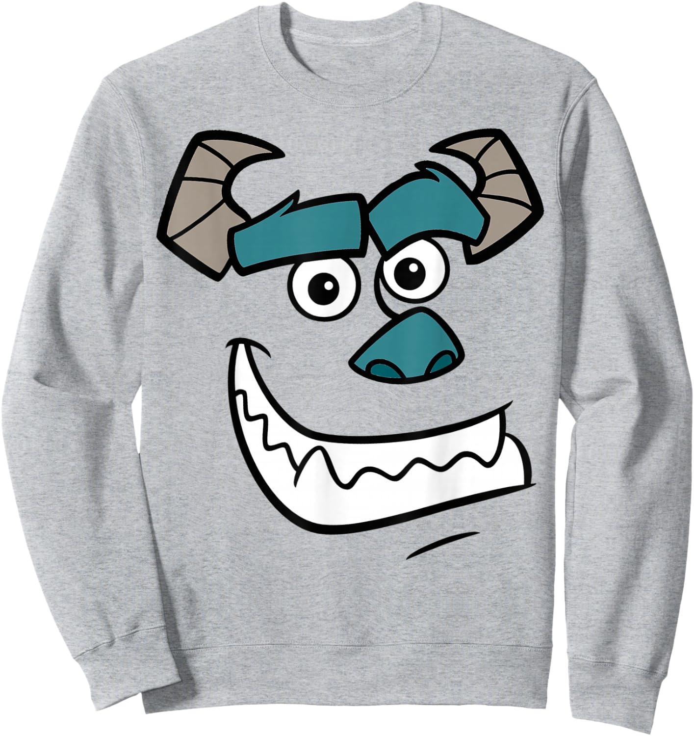 Disney Pixar Monsters, Inc. Halloween Sulley Face Costume Sweatshirt - Sweatshirt | Ash