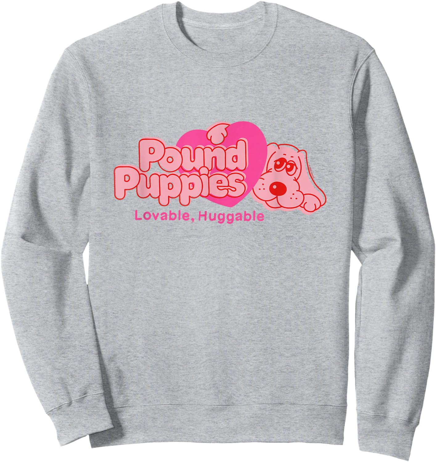 Pound Puppies Valentine's Day Lovable Huggable Chest Logo Sweatshirt - Sweatshirt | Ash