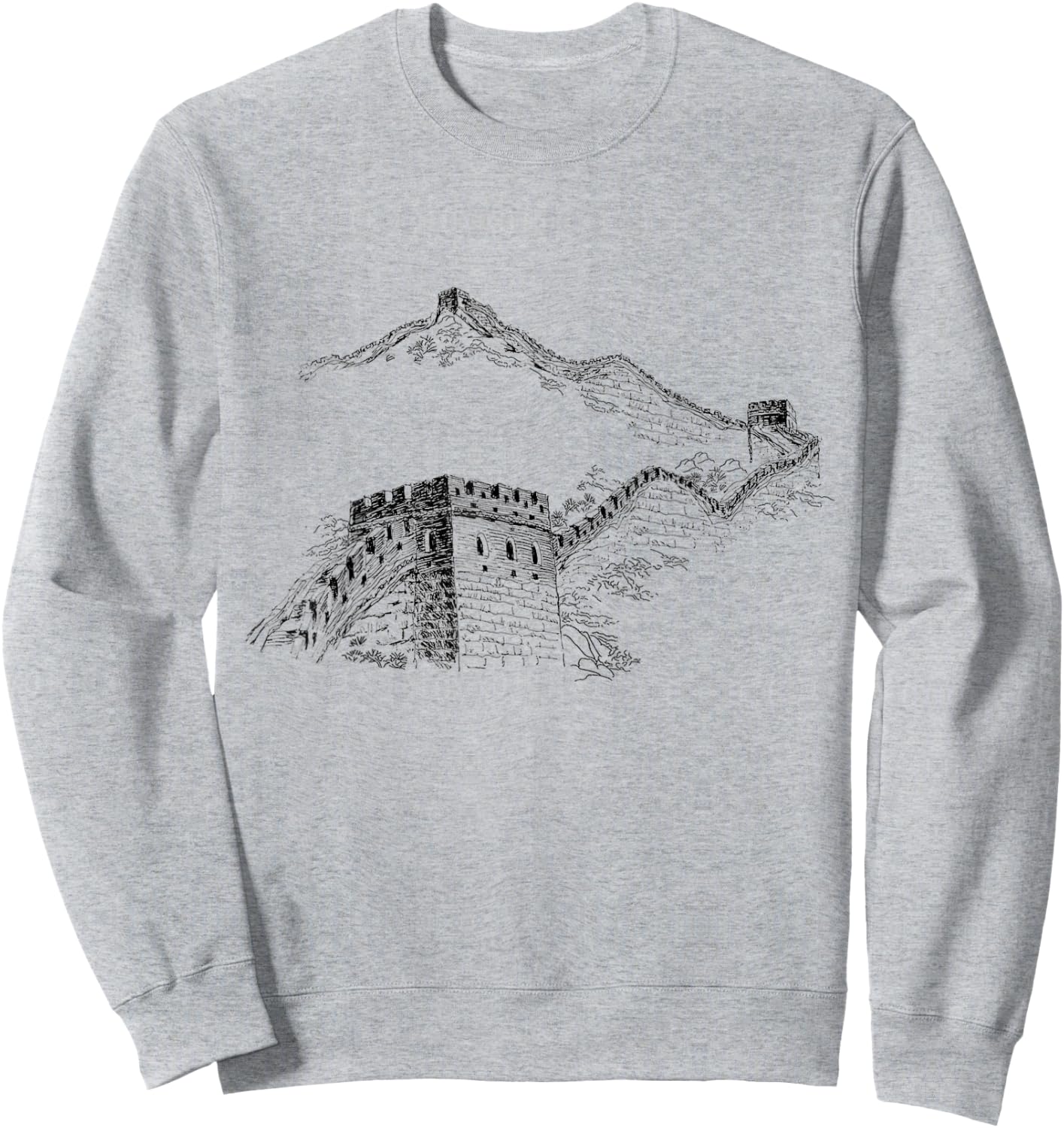 Hiking Great Wall China Explore World's Greatest Wonders Sweatshirt - Sweatshirt | Ash