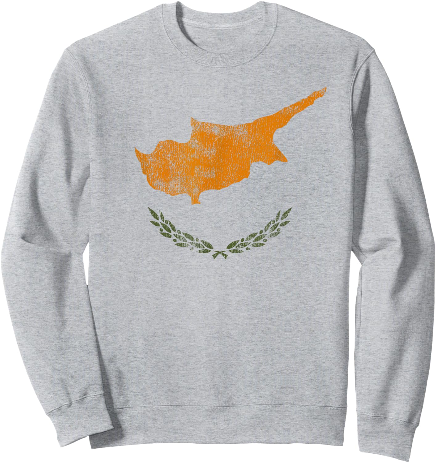 Retro Cypriot Flag of Cyprus Souvenir Sweatshirt - Sweatshirt | Ash