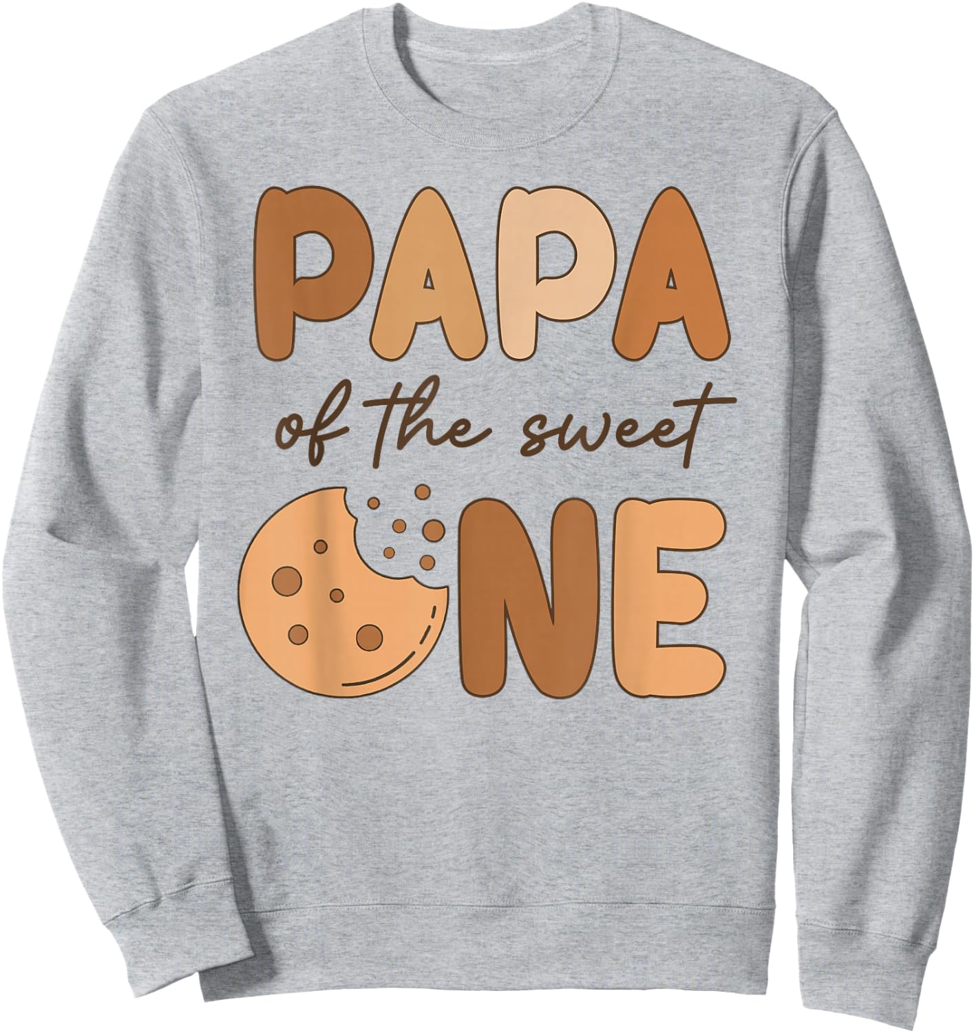 Papa Of The Sweet One Cookies and Milk Birthday Party Sweatshirt - Sweatshirt | Ash
