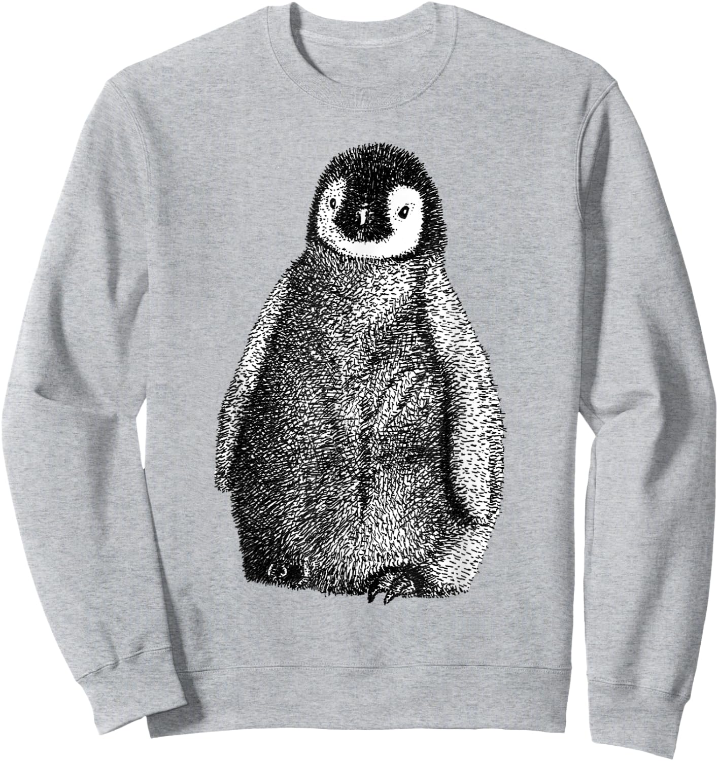 Cute Baby Emperor Penguin Illustration Sweatshirt - Sweatshirt | Ash