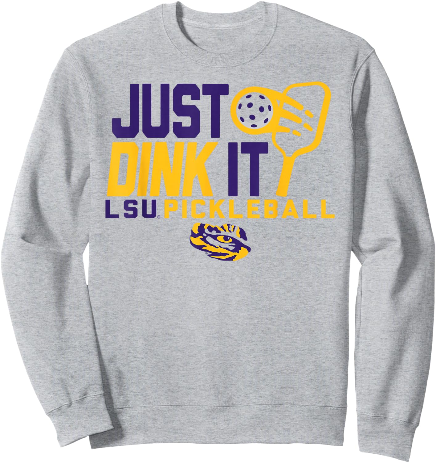 LSU Tigers Pickleball Dink White Officially Licensed Sweatshirt - Sweatshirt | Ash