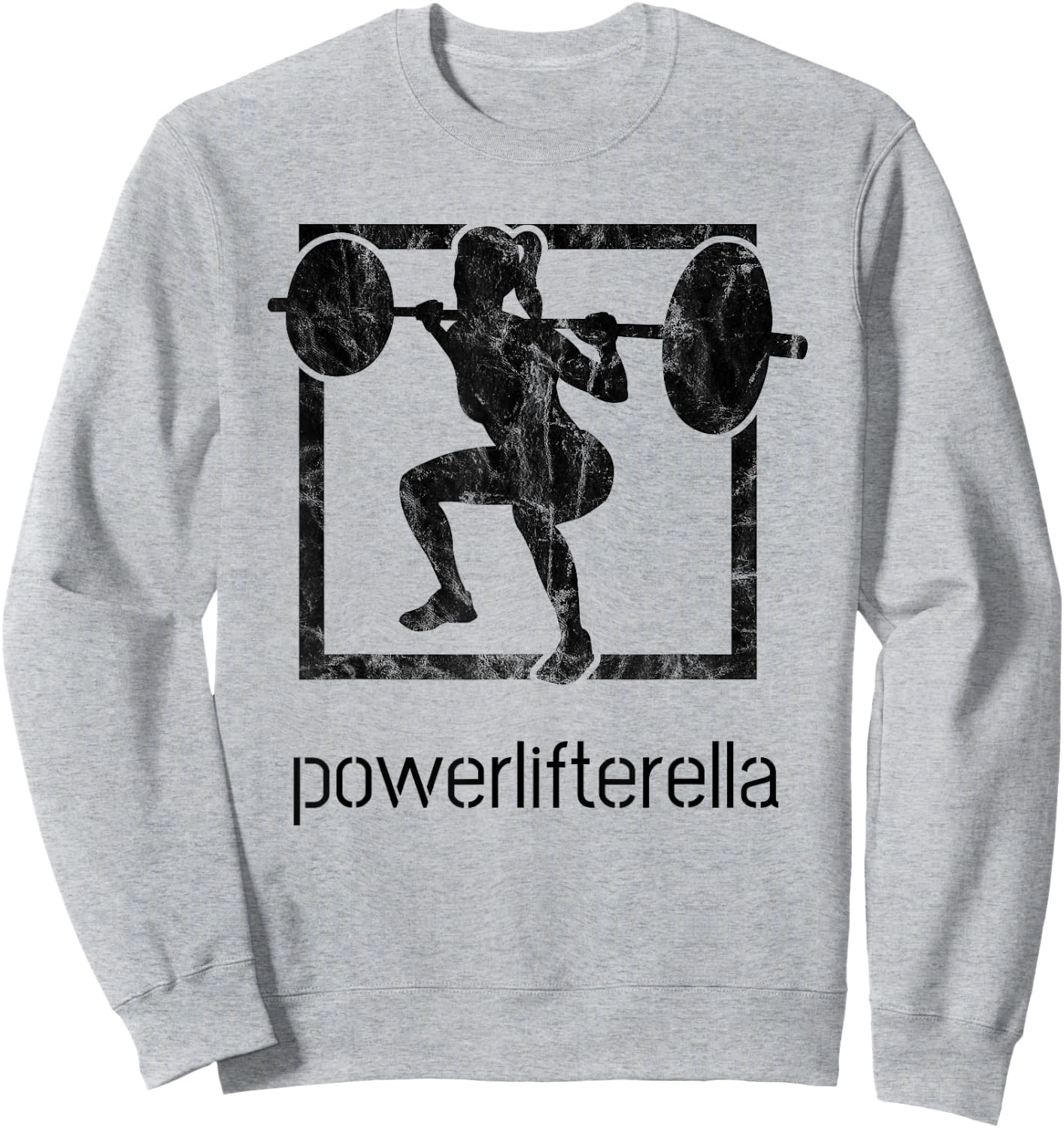 Powerlifterella Women Retro Squat Gym Lifting Workout Sweatshirt - Sweatshirt | Ash