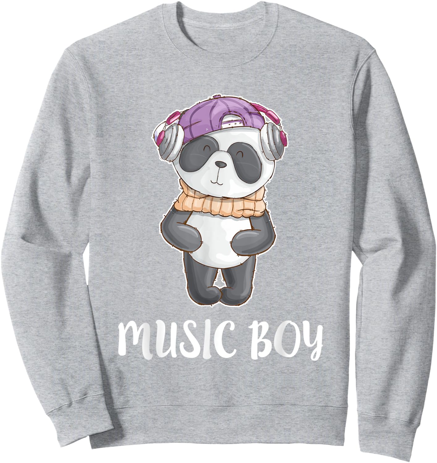 Dj Panda Headphones T Shirt Cute Music Boys Kids Sweatshirt - Sweatshirt | Ash