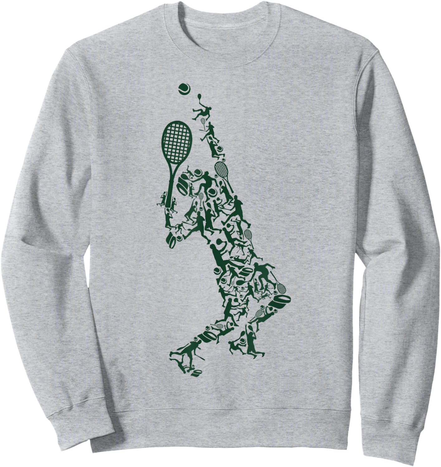 Tennis T Shirt - Player Positions Balls Racket in drawing Sweatshirt - Sweatshirt | Ash