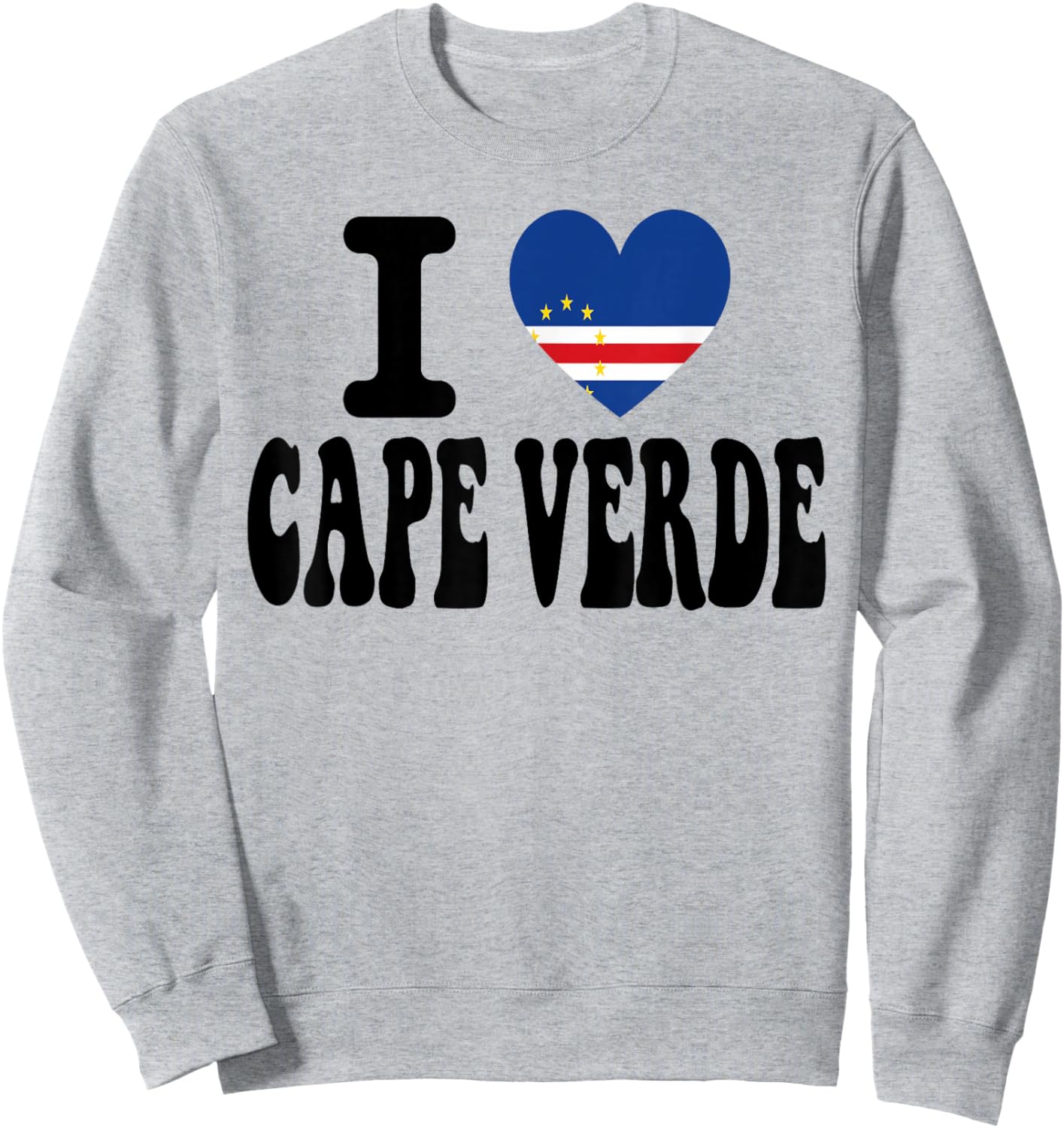 I Love Cape Verde Heart Flag Retro Travel Souvenir Sweatshirt - Sweatshirt | Ash