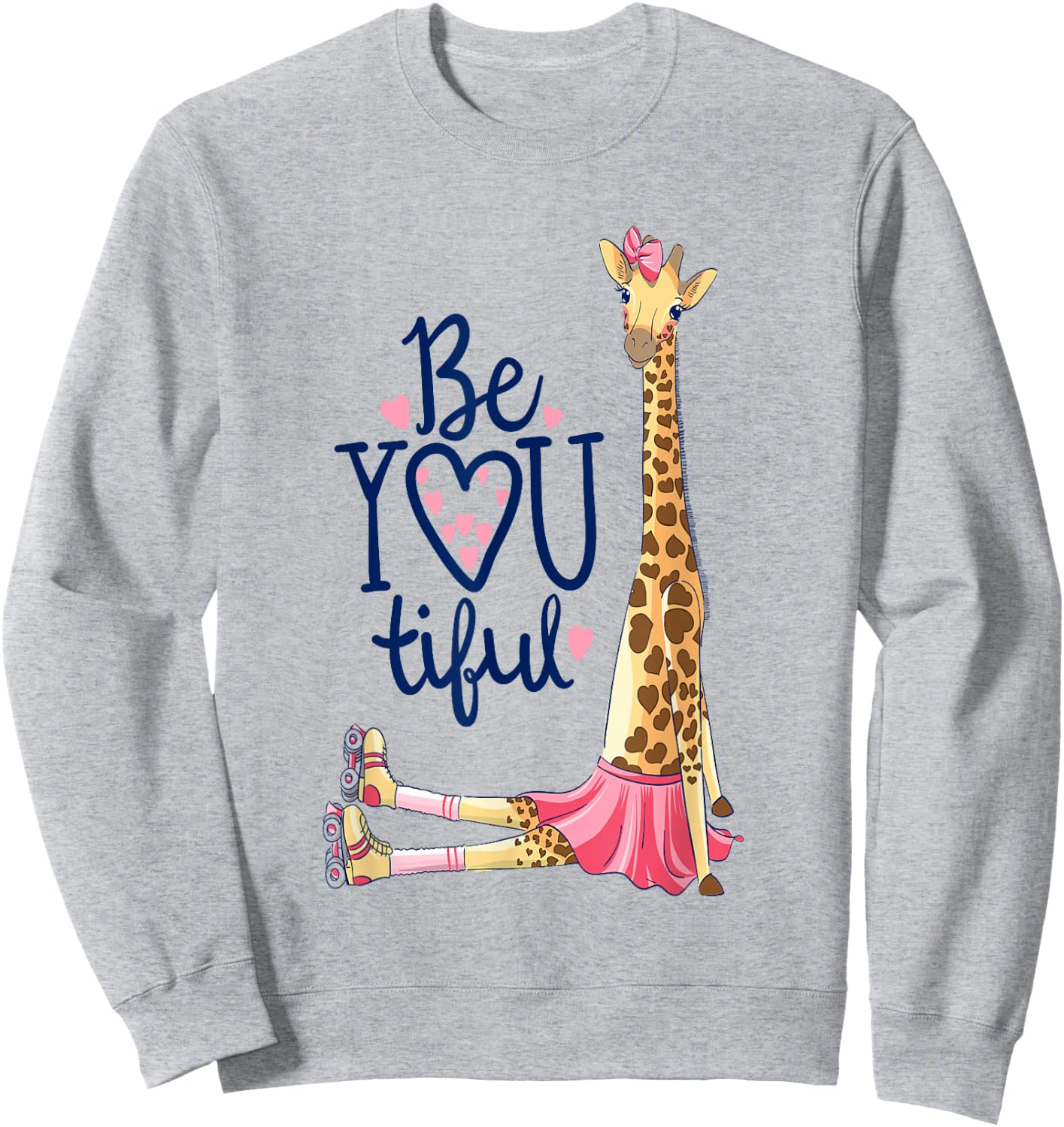 Beautiful Giraffe | Inspire Be You Giraffe Animal Sweatshirt - Sweatshirt | Ash