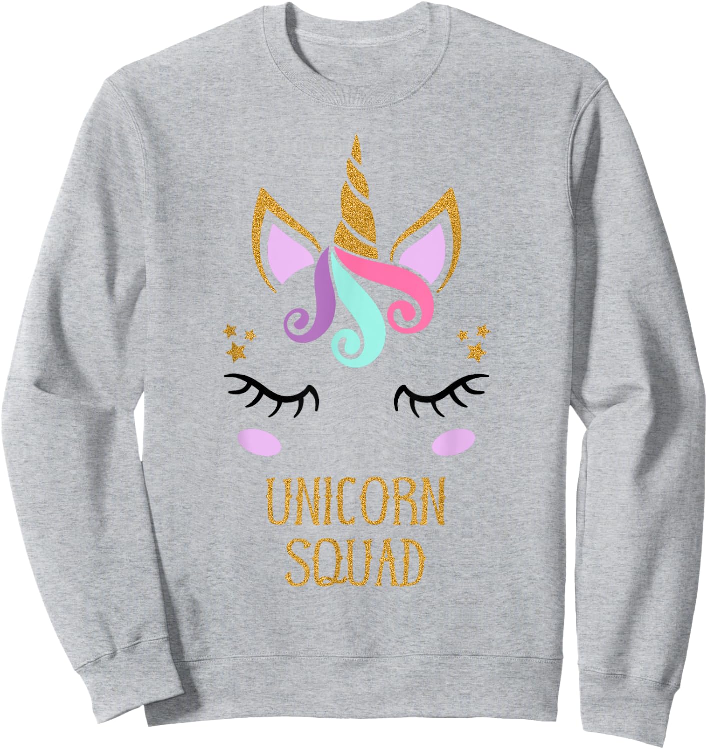 Cute Unicorn Squad , Birthday Gift, Baby Shower Party Sweatshirt - Sweatshirt | Ash