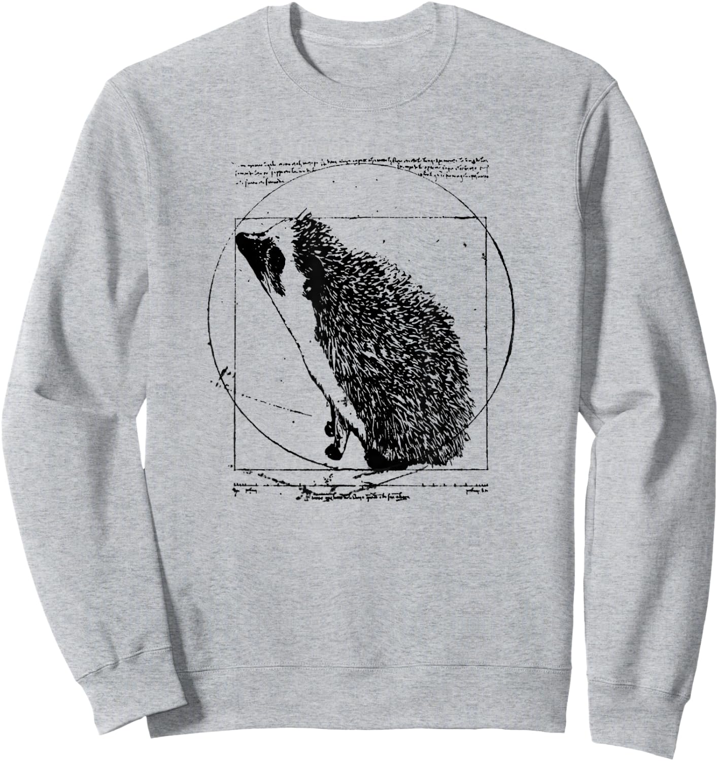 Hedgehog Shirt: Vitruvian Hedgehog A Vintage Classic Sweatshirt - Sweatshirt | Ash