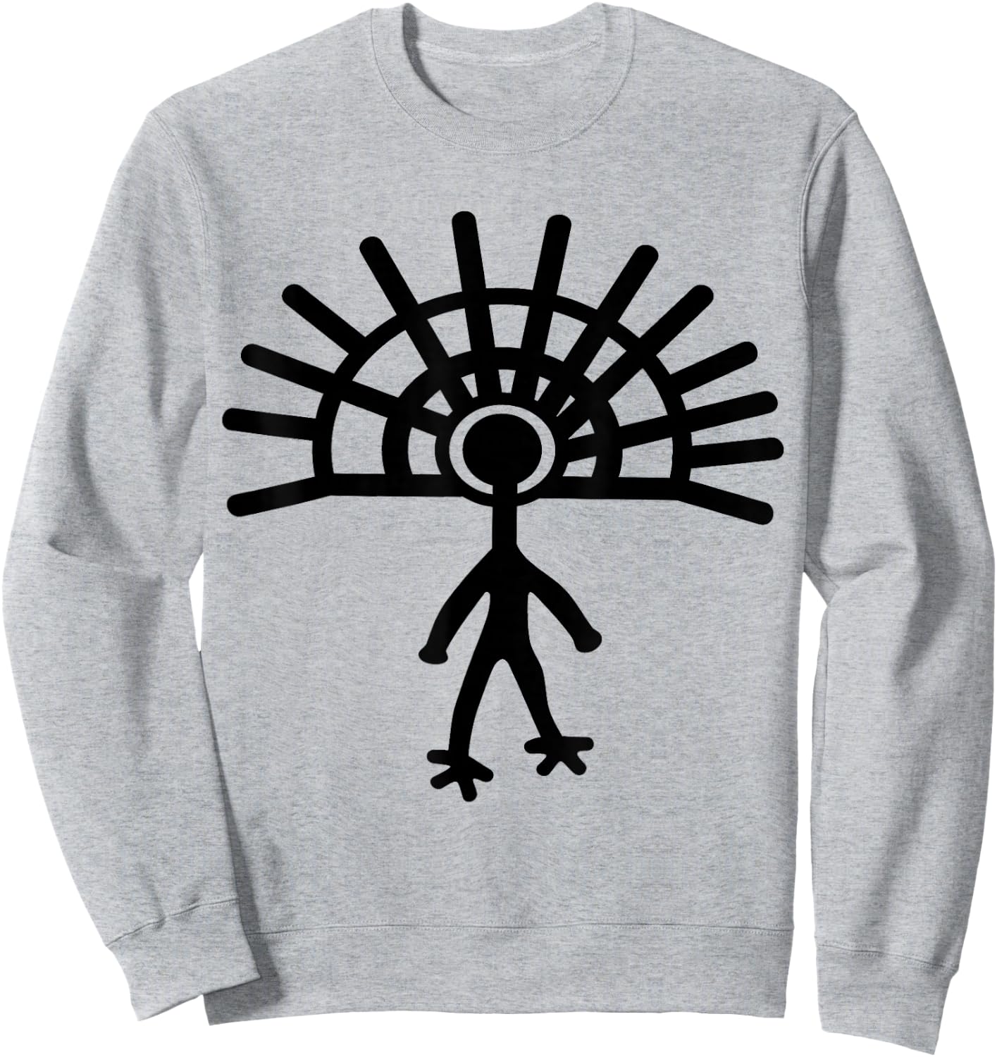Ancient Astronaut Alien Petroglyph Cave Rock Art Sweatshirt - Sweatshirt | Ash