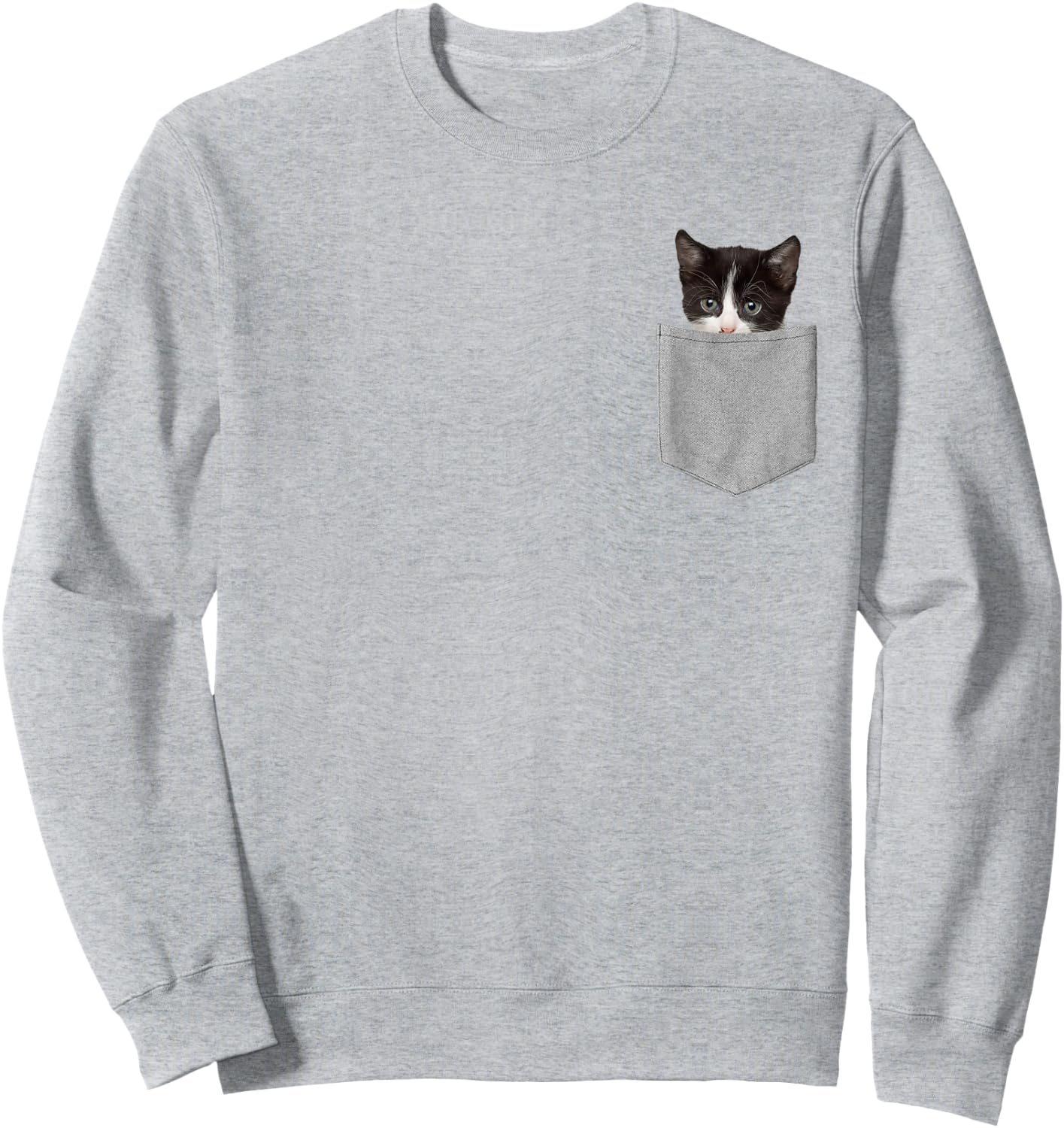 Cute Cat Peeking in Pocket Cat Lover Sweatshirt - Sweatshirt | Ash