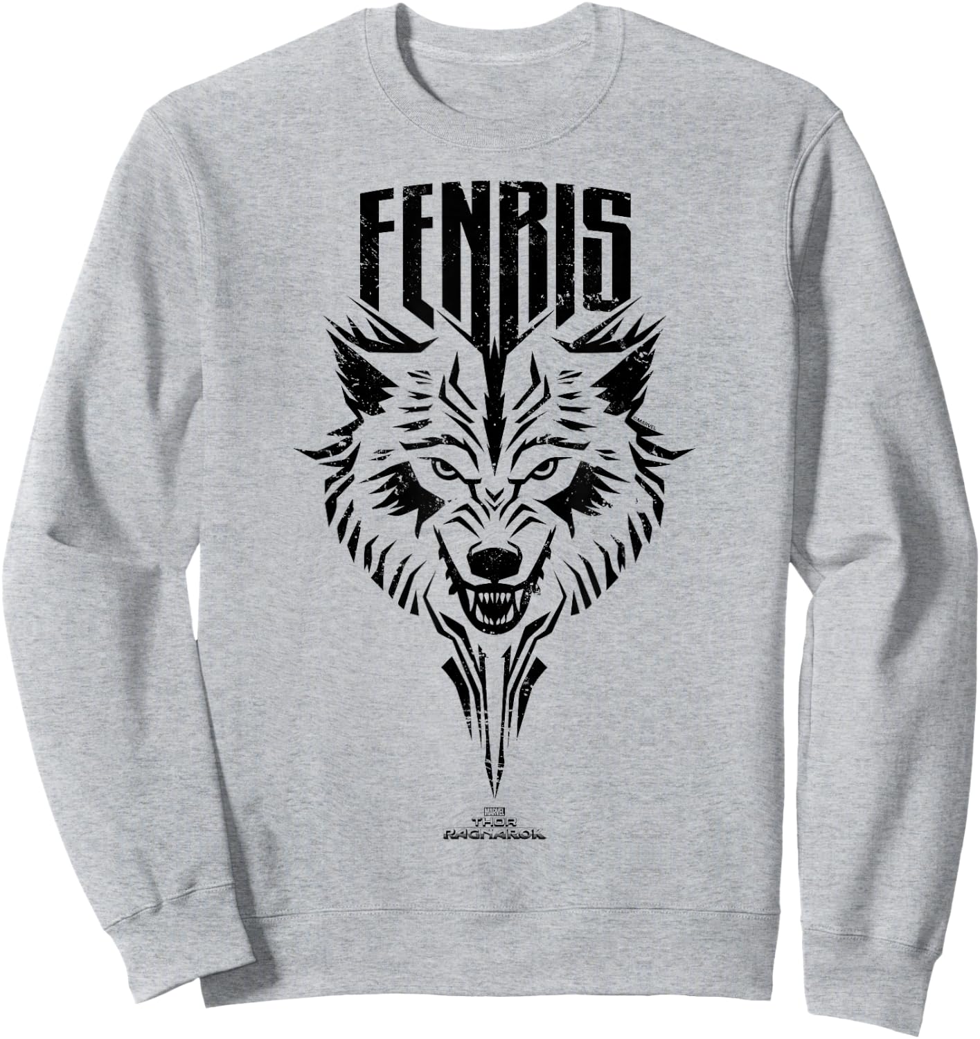 Marvel Thor Ragnarok Fenris The Wolf Stamped Sweatshirt - Sweatshirt | Ash