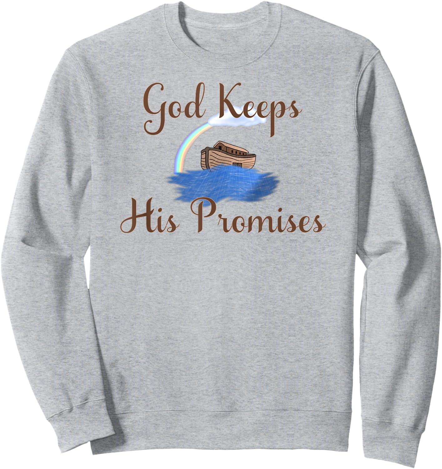 Noahs Ark God Keeps His Promises Christian Sweatshirt - Sweatshirt | Ash