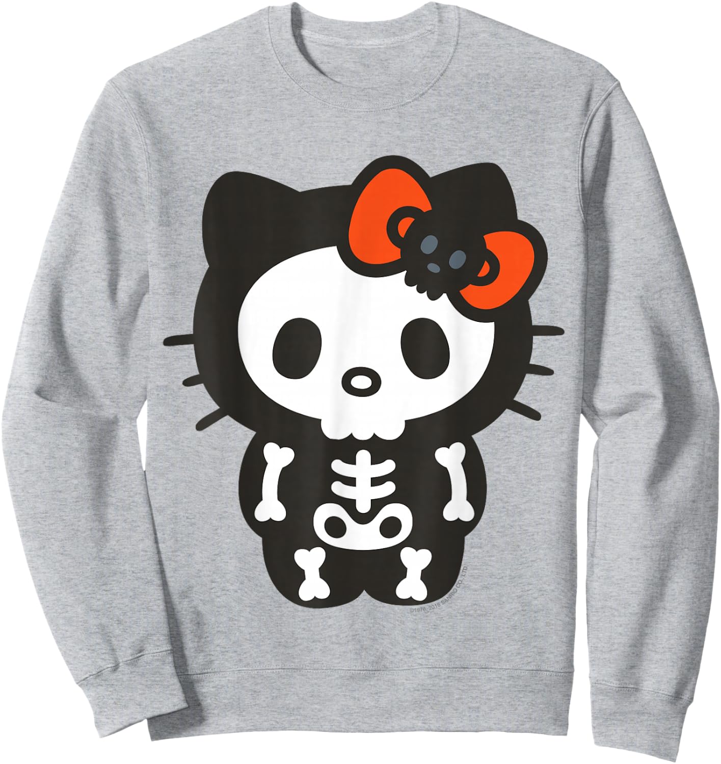 Hello Kitty Skeleton Halloween Shirt Sweatshirt - Sweatshirt | Ash