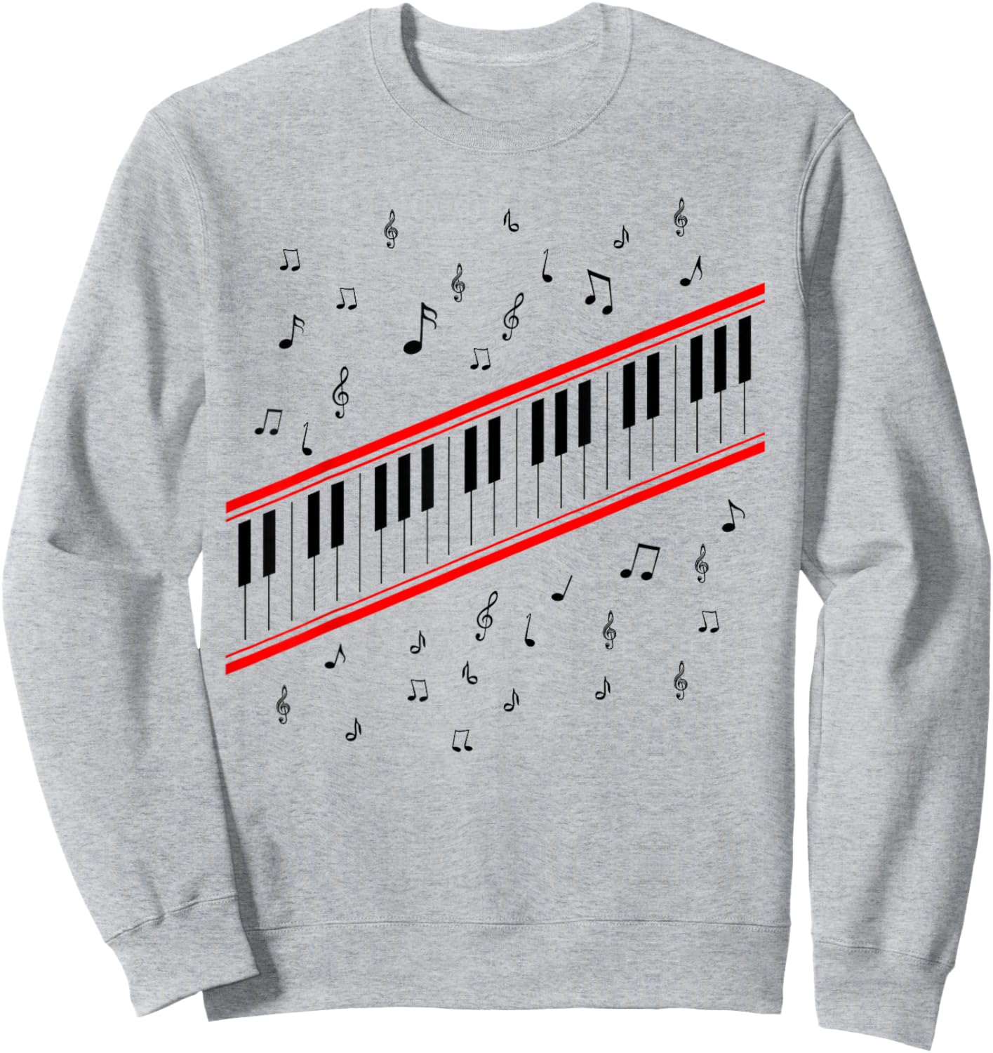 Piano Keys Lover Beat It Pianist 1980s Dance Costume Music Sweatshirt - Sweatshirt | Ash
