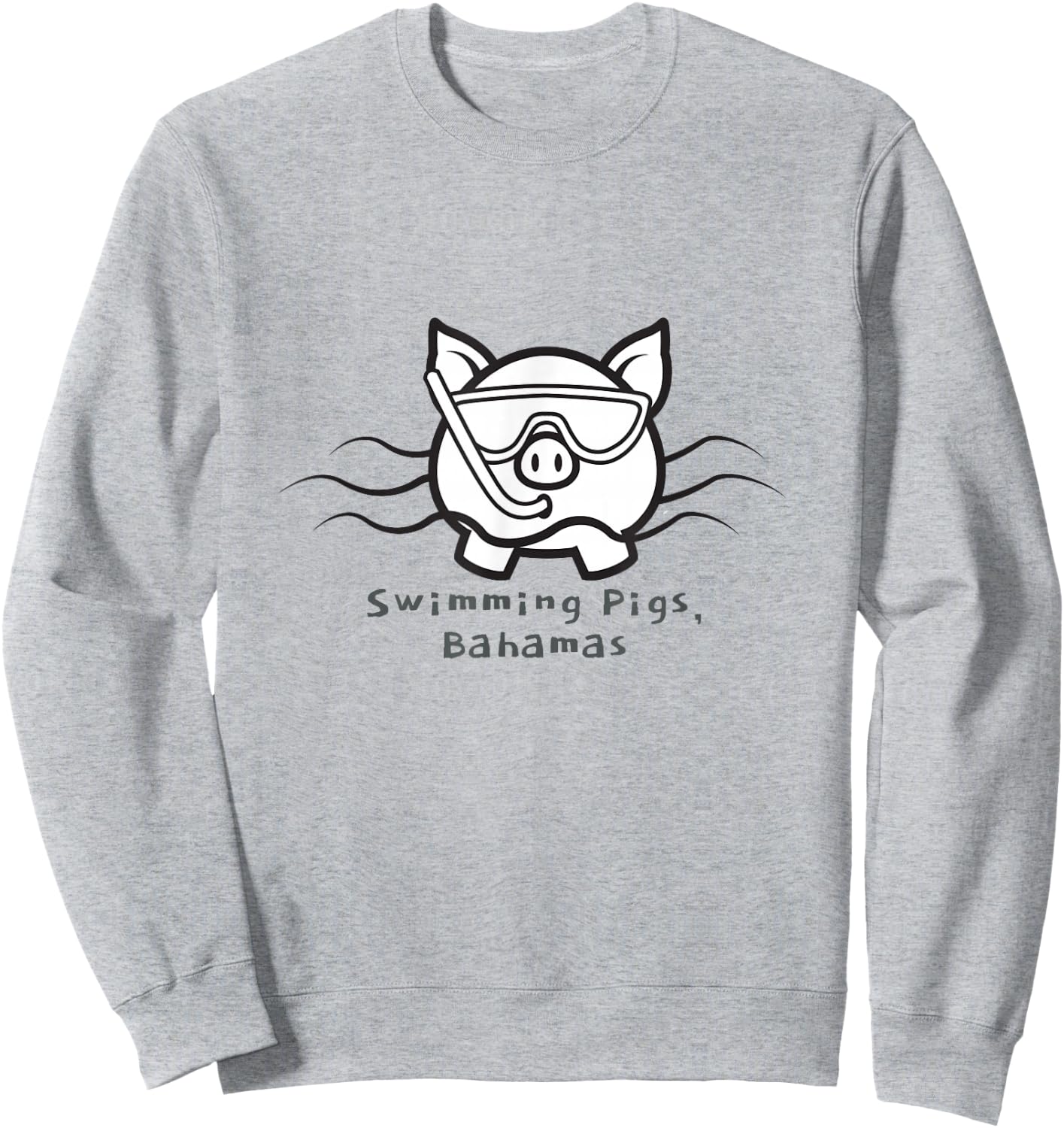Bahamas Swimming Pigs Snorkeling Front & Back Sweatshirt - Sweatshirt | Ash