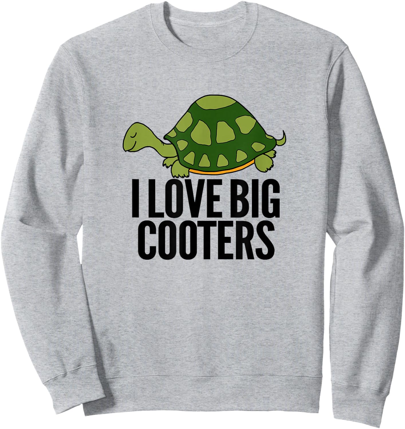 Funny Turtle Reptile I Love Big Cooters Crude Humor Gag Gift Sweatshirt - Sweatshirt | Ash