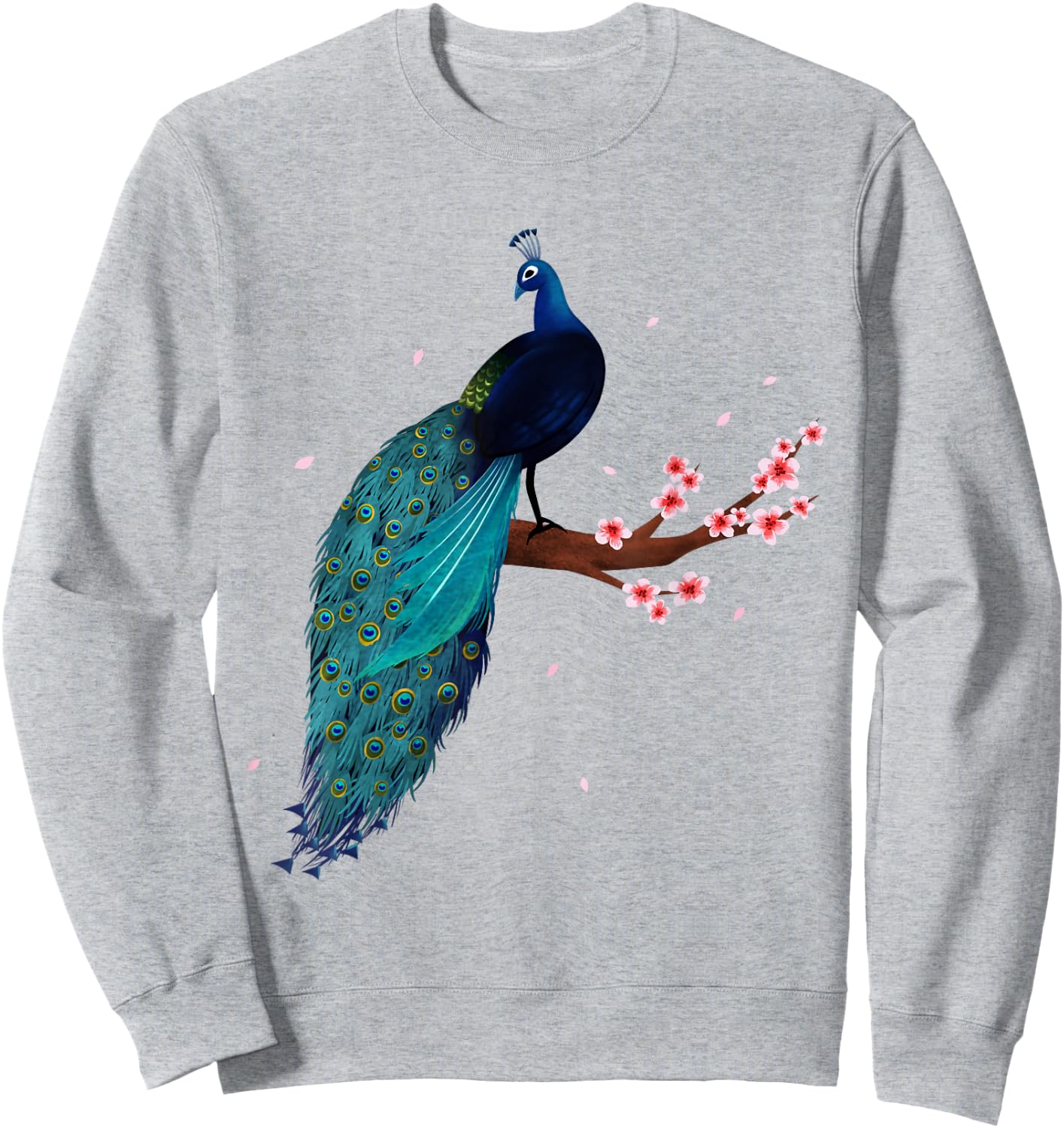 Vintage Peacock Japanese Beauty Bird Flower Gift T Shirt Sweatshirt - Sweatshirt | Ash