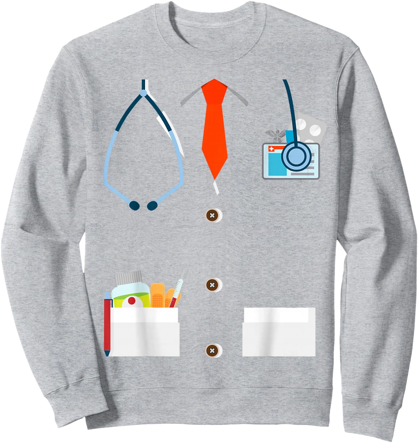 Doctor White Lab Coat Funny Halloween Costume Women Sweatshirt - Sweatshirt | Ash