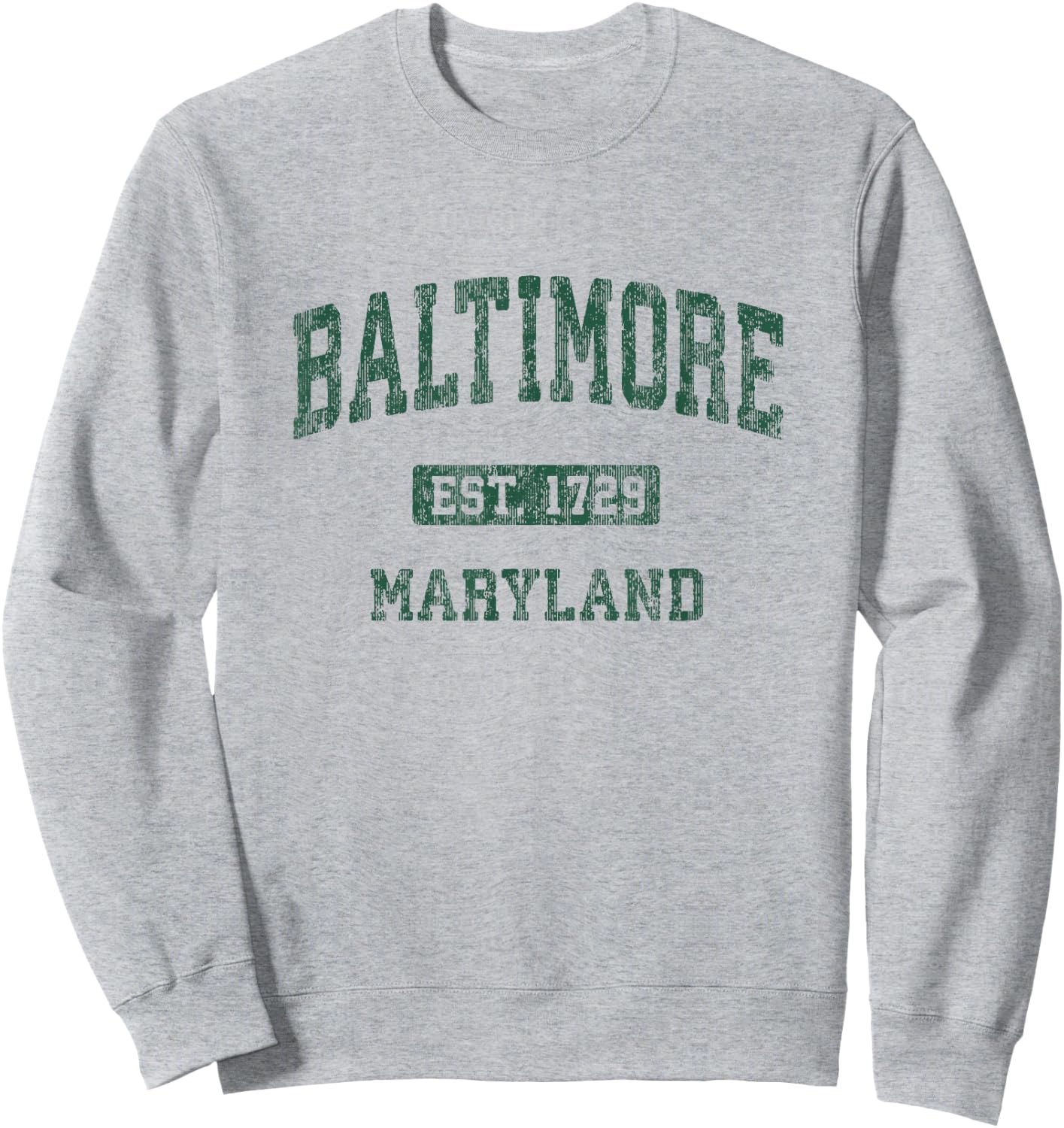 Baltimore Maryland MD Vintage Athletic Sports Design Sweatshirt - Sweatshirt | Ash